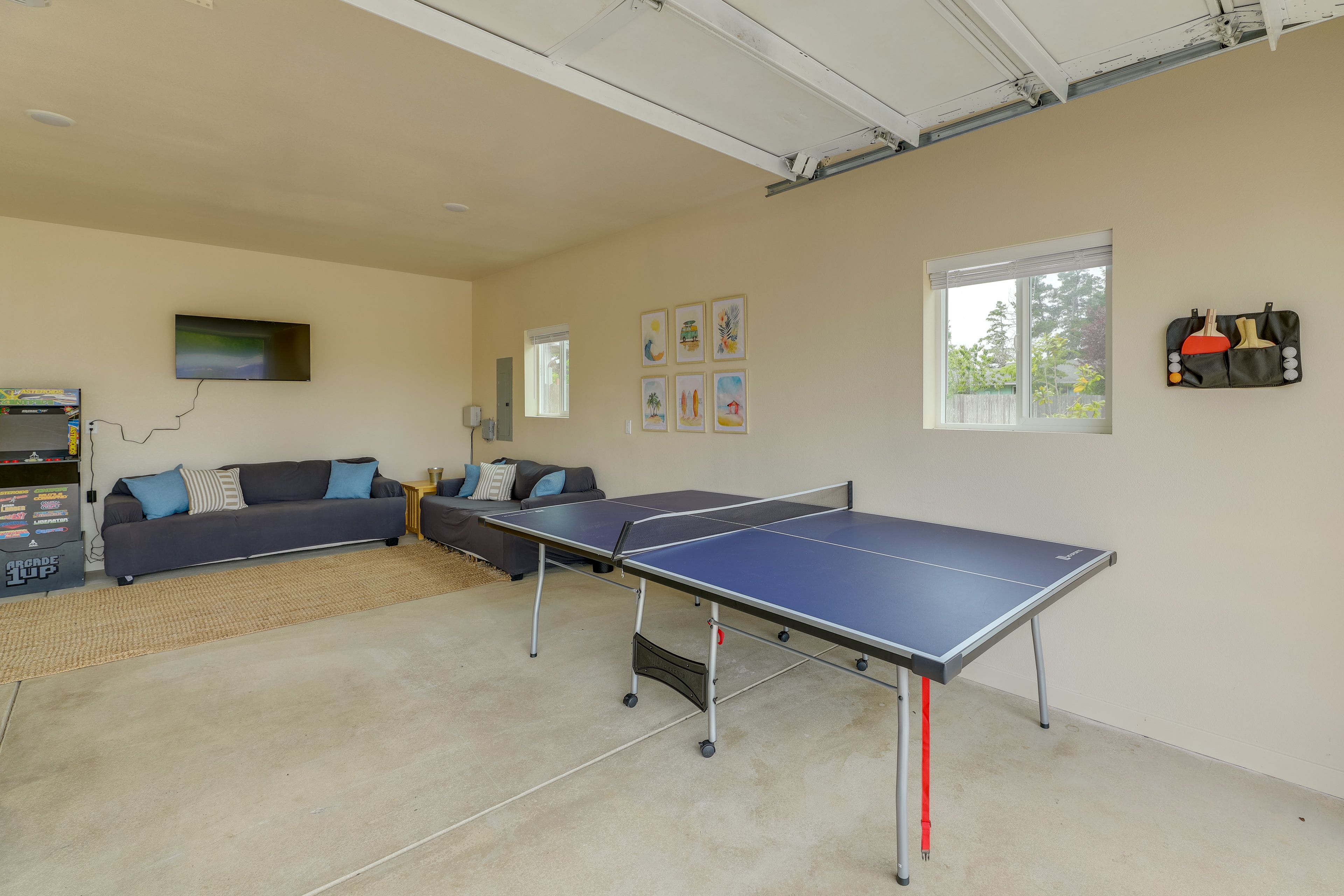 Game Room | Single-Story Home | Ping-Pong Table | Flat-Screen TV