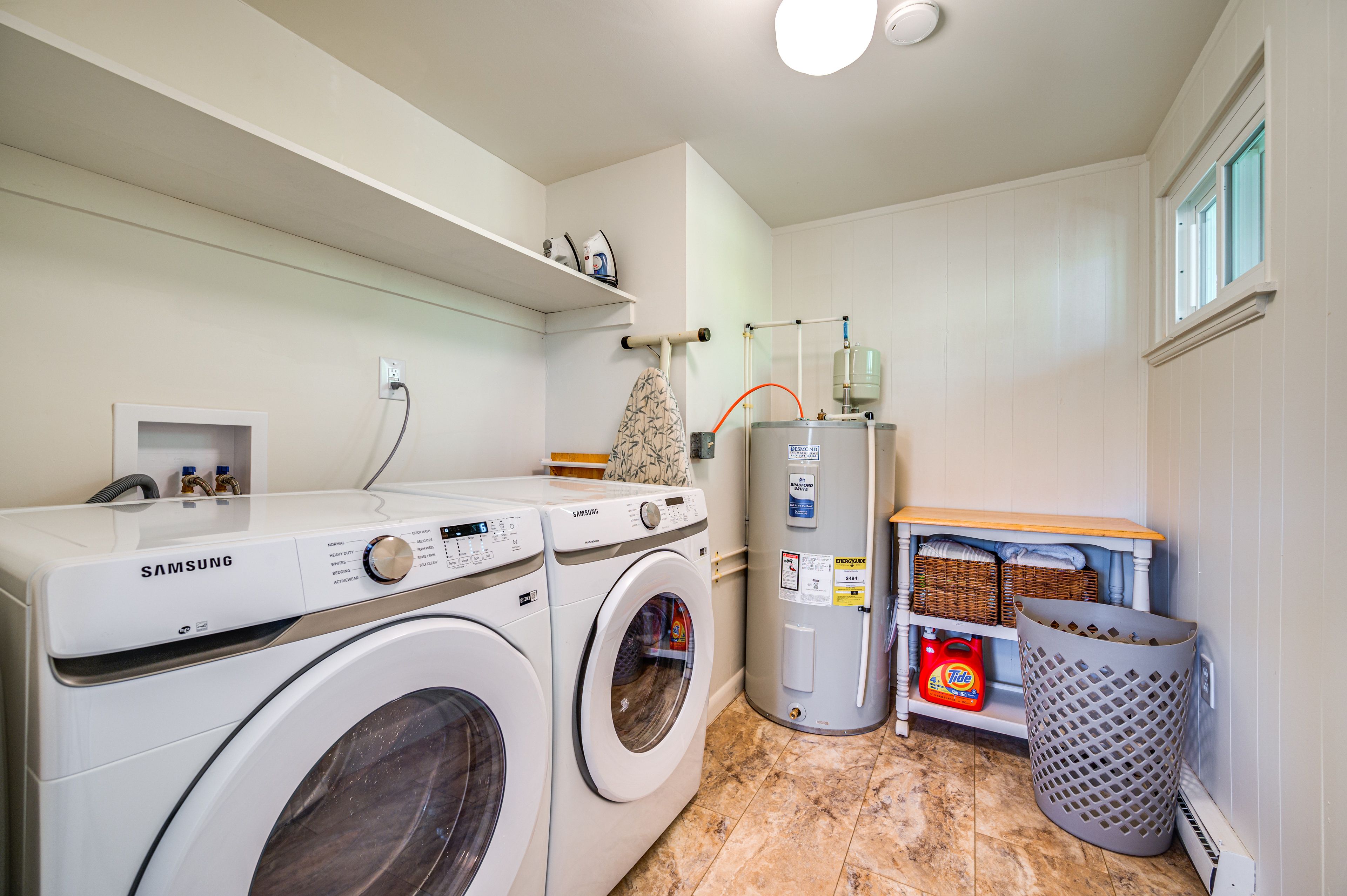 Laundry Area | 1st Floor | Washer/Dryer | Laundry Detergent | Iron/Board