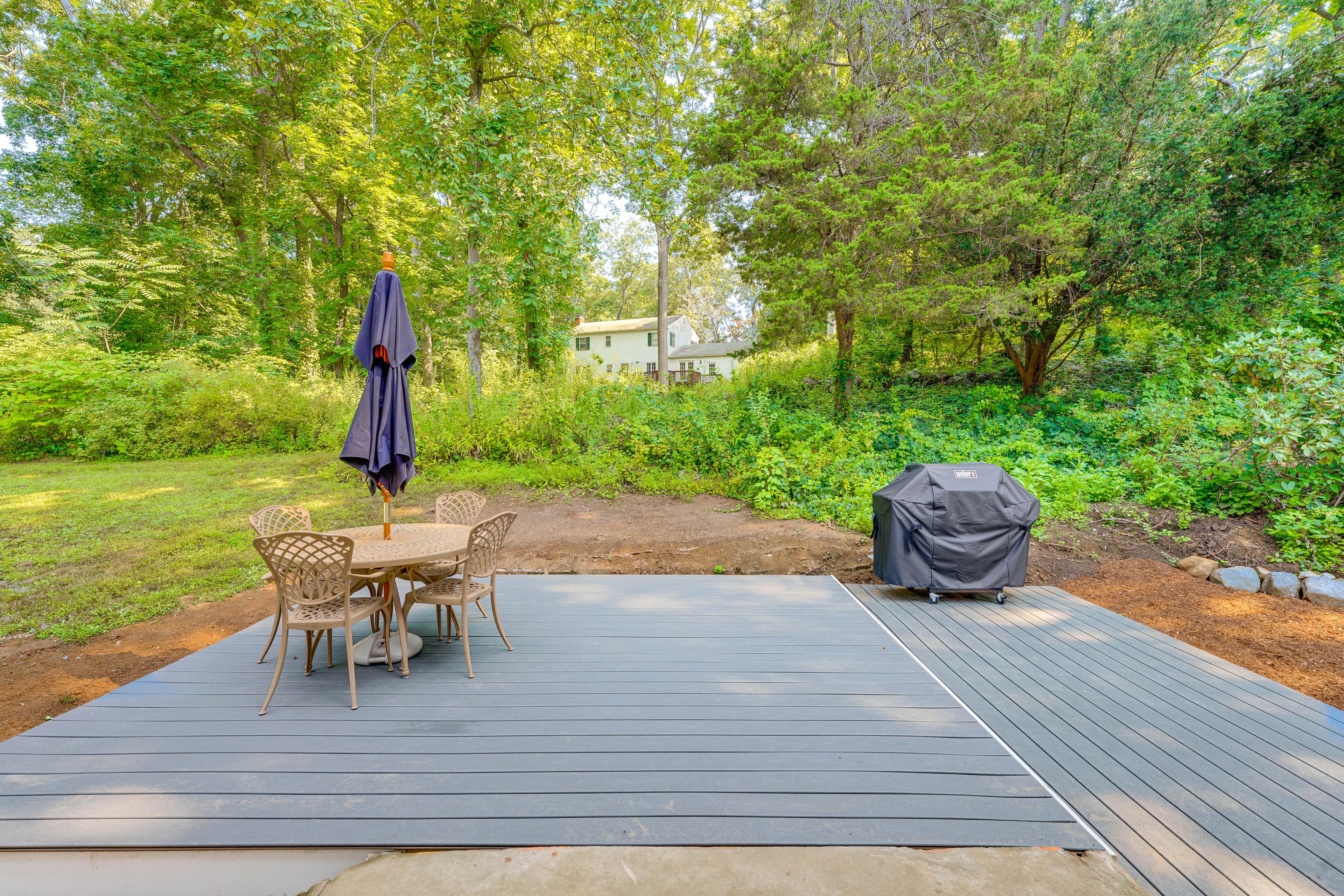Private Deck | 2-Story Home | Gas Grill | Outdoor Dining Area