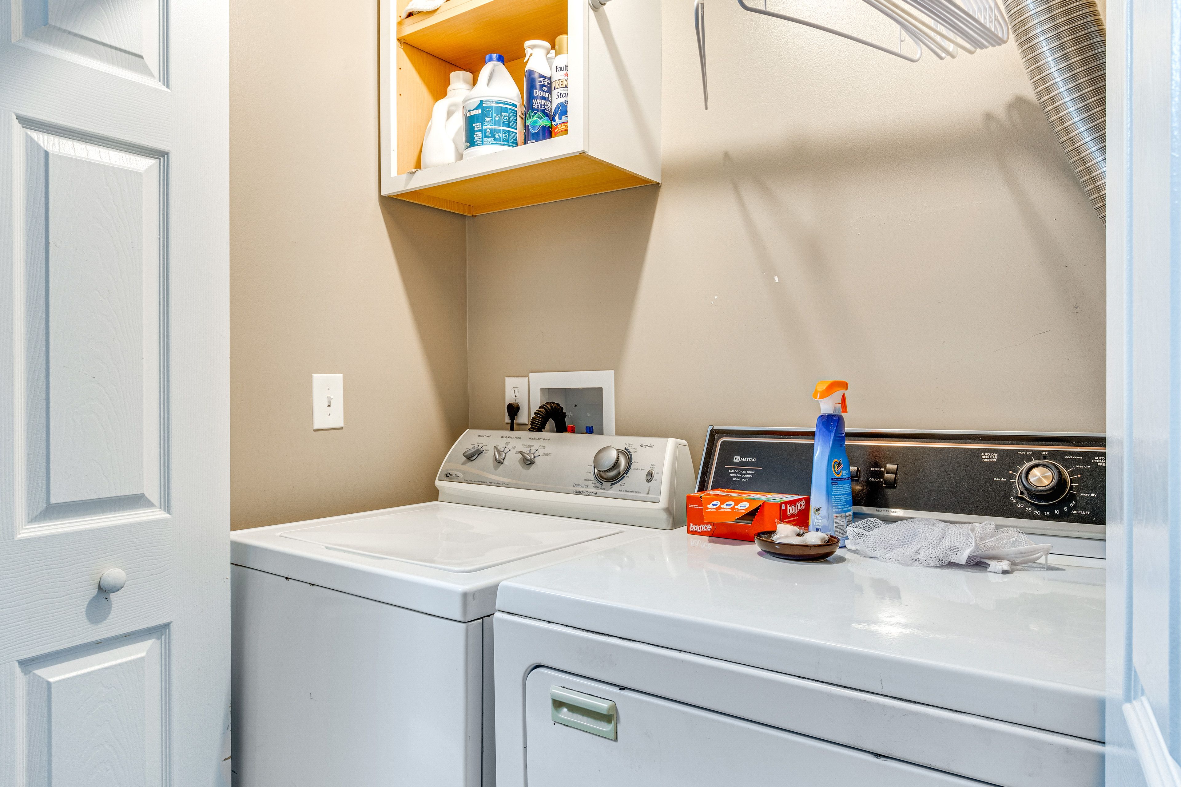 Laundry Area | Basement | Washer/Dryer | Iron/Board | Trash Bags/Paper Towels