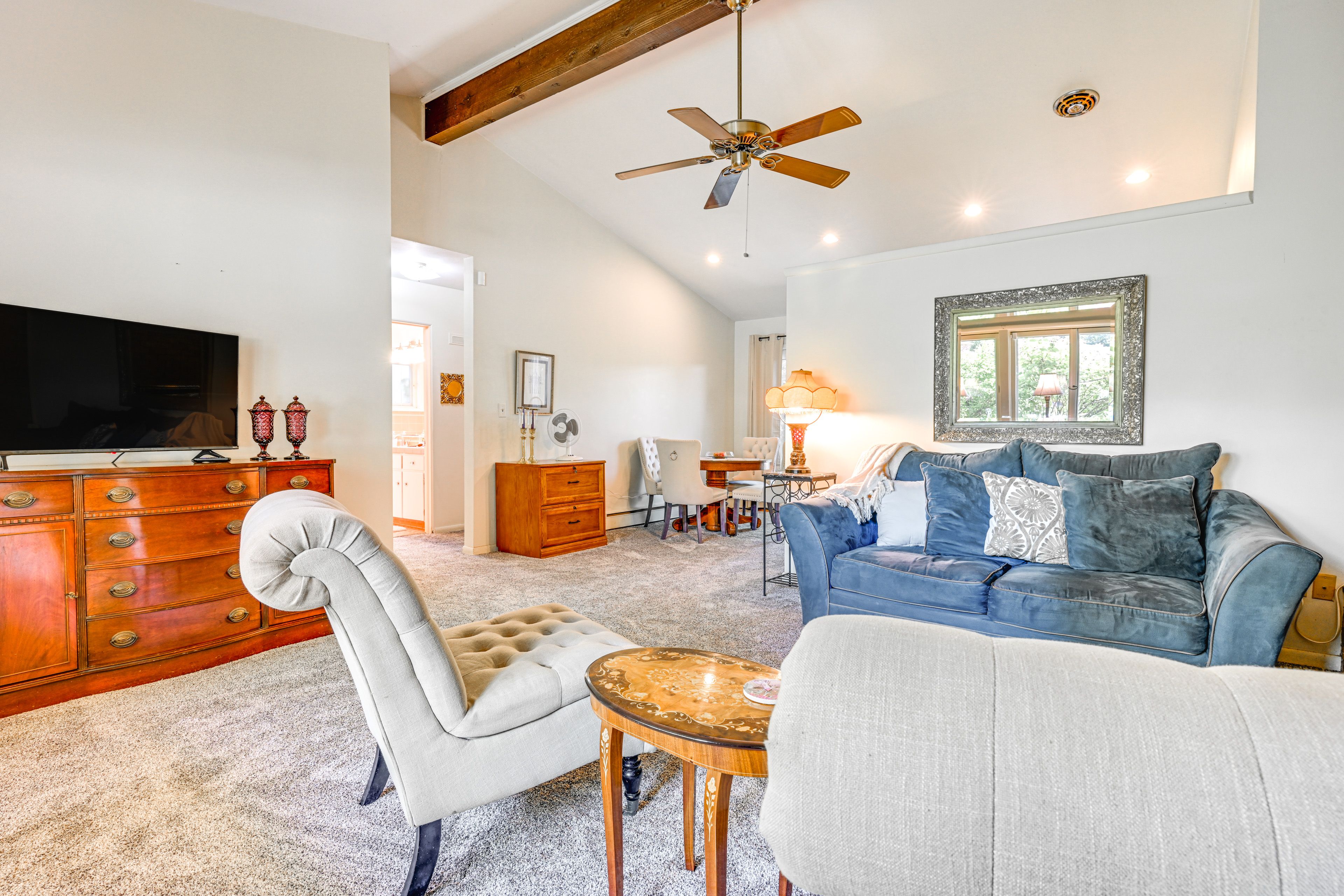 Lansing Vacation Rental | 2BR | 1BA | 850 Sq Ft | Steps Required to Enter