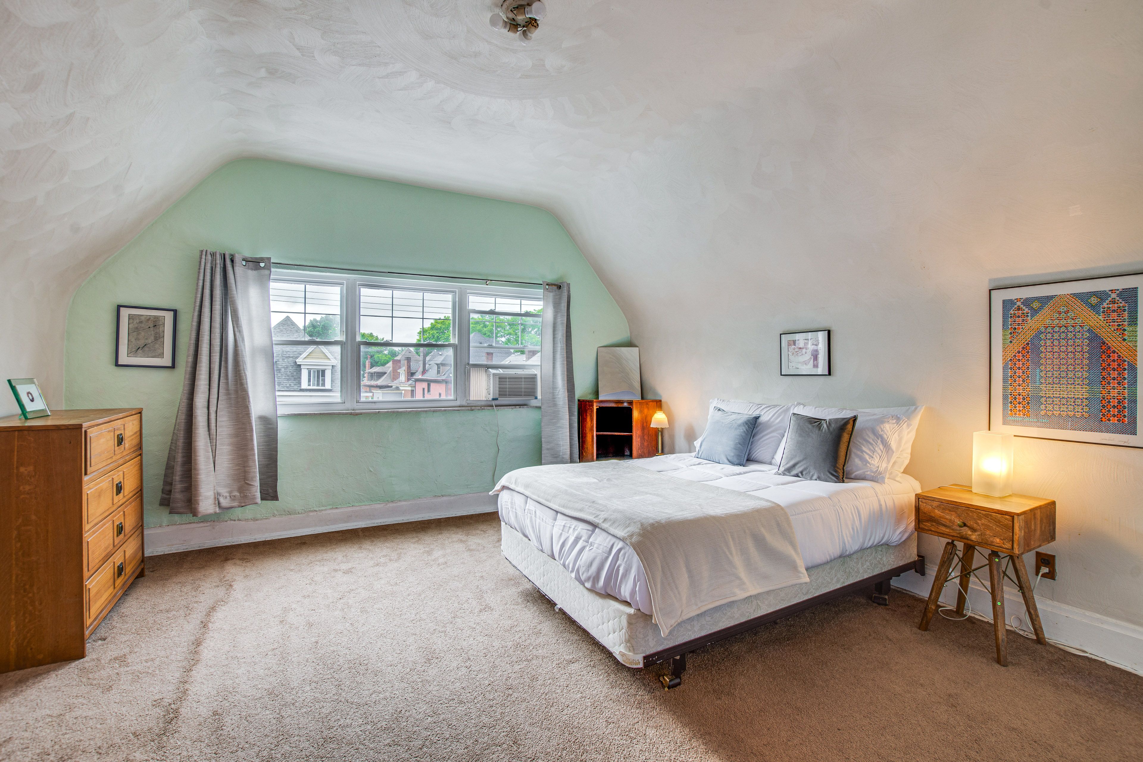 Bedroom 3 | 3rd Floor | Full Bed | Desk Workspace | Window A/C Unit