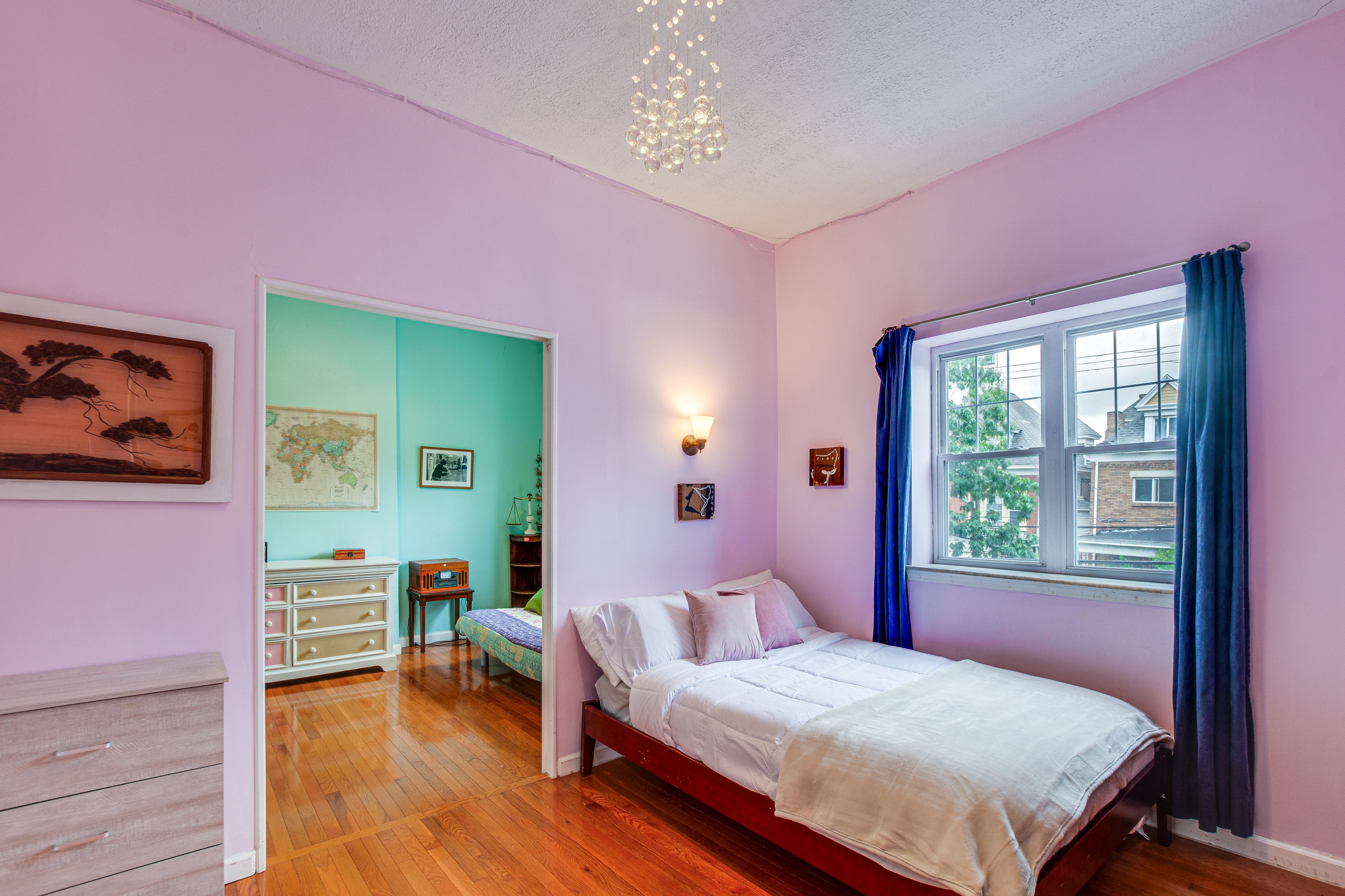 Bedroom 2 | 2nd Floor | Full Bed | Full Futon | Desk Workspace