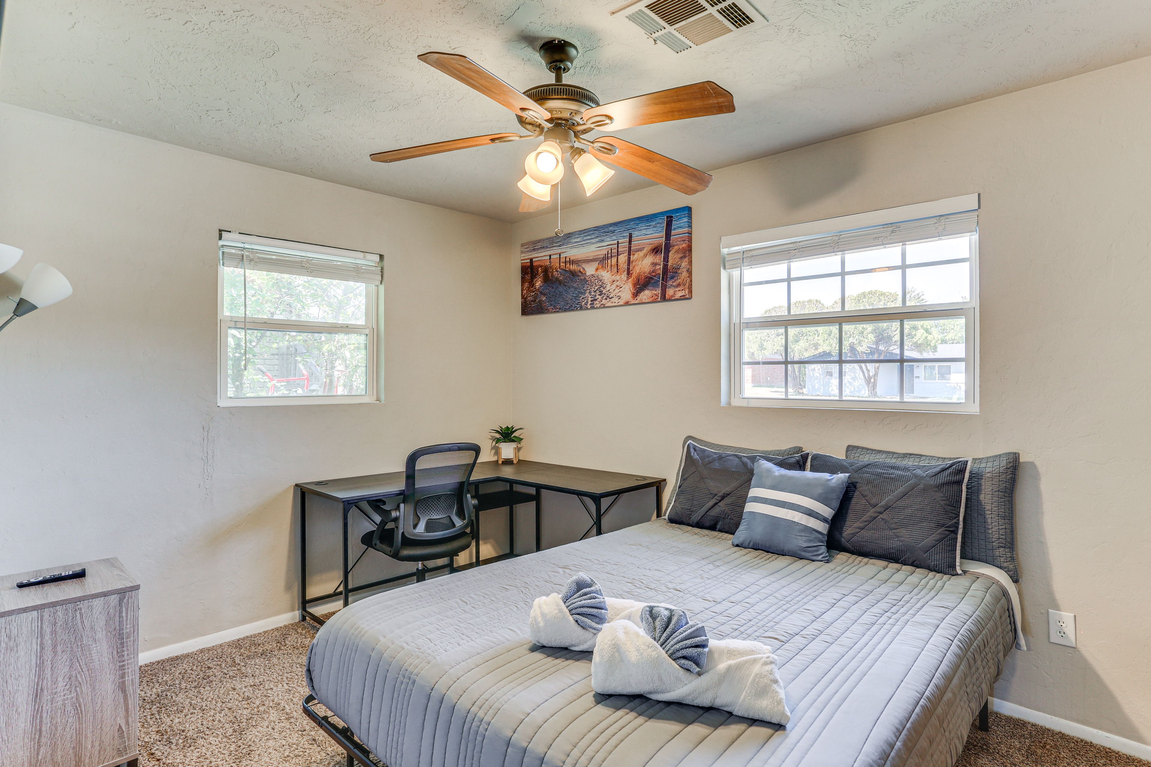 Bedroom 3 | Queen Bed | Smart TV | Home Office Space