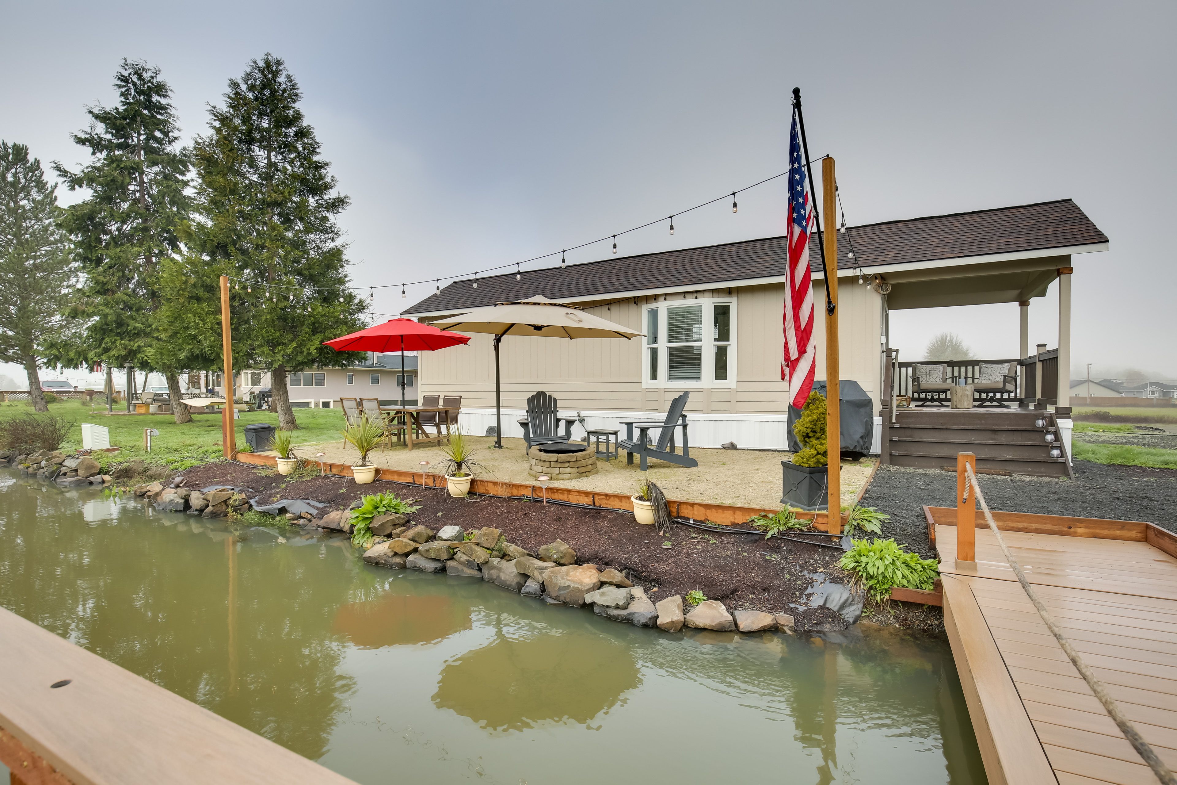 Exterior | Furnished Patio | Fire Pit | Private Pond Access