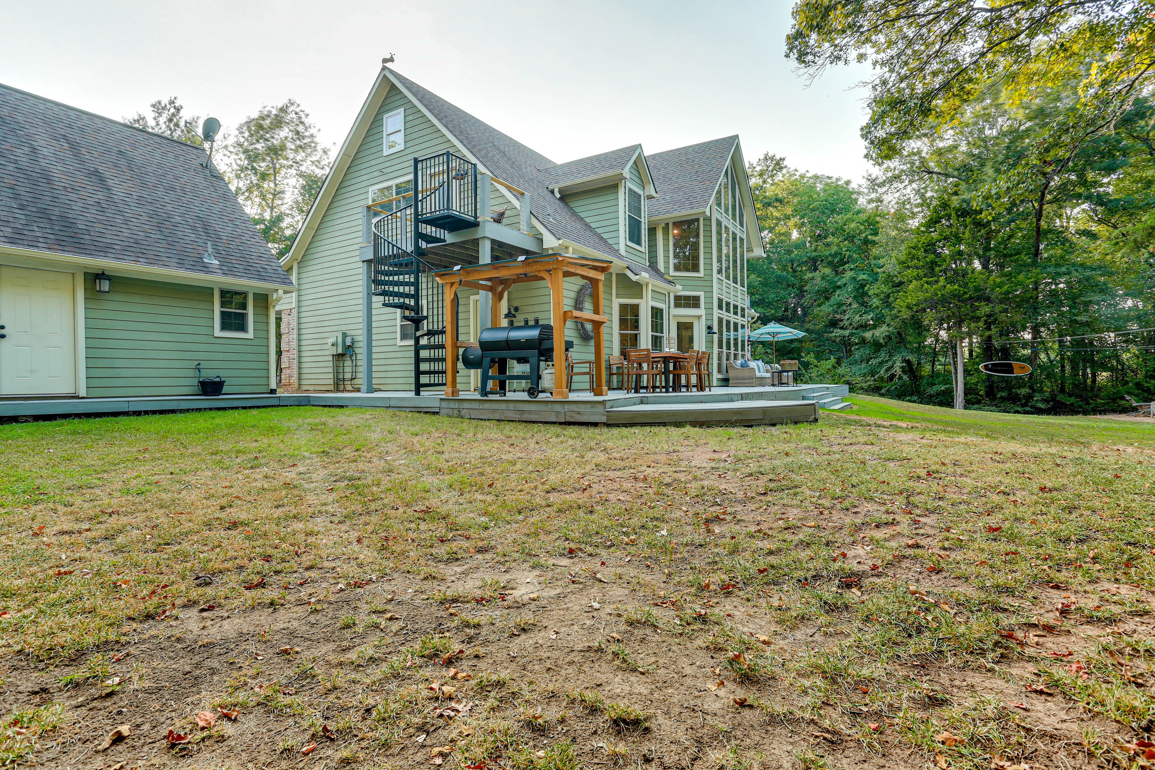 Home Exterior | Furnished Deck | Charcoal Grill