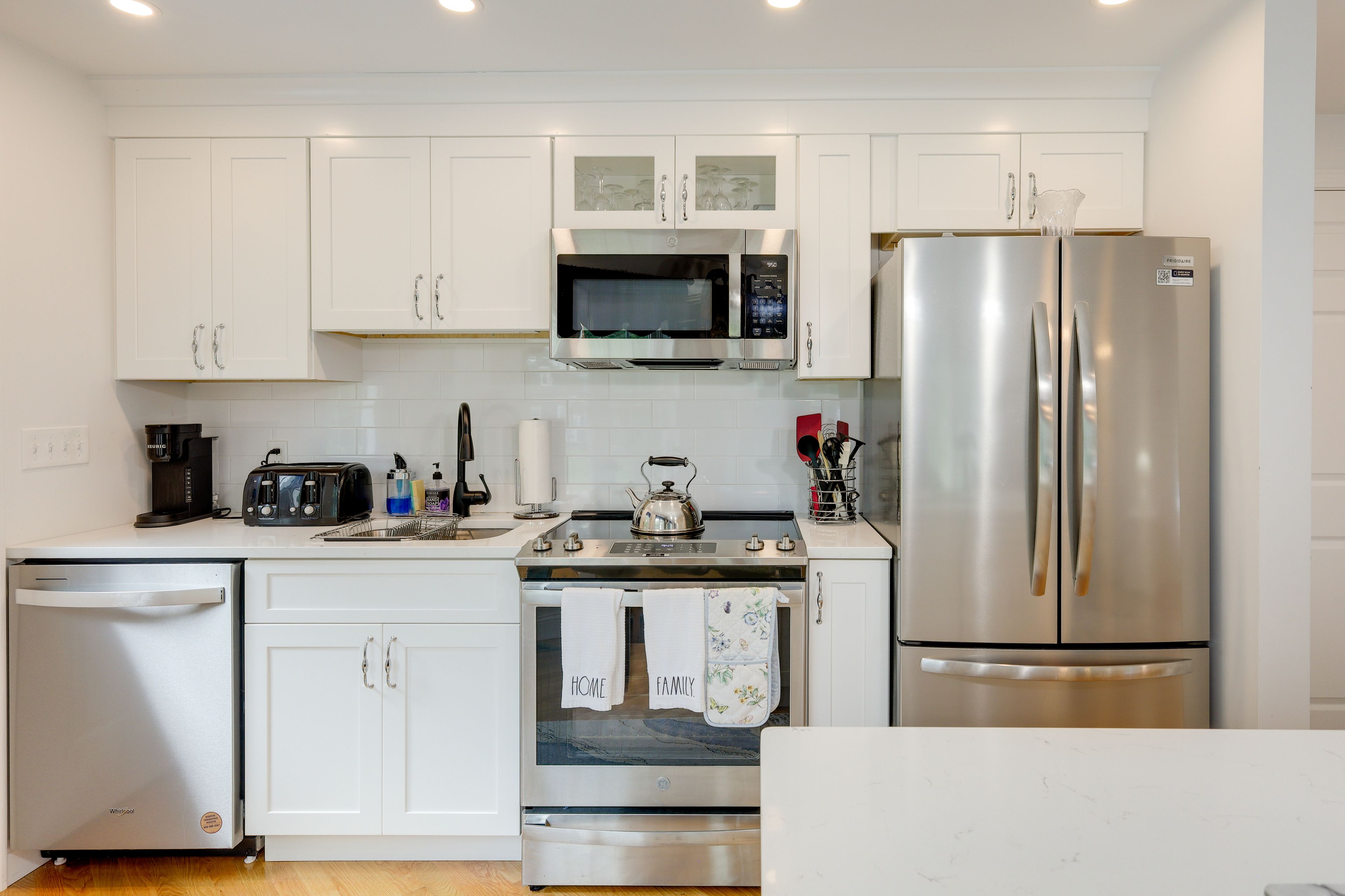 Kitchen | Single-Story Apartment | In-Unit Laundry | Central Heating & A/C