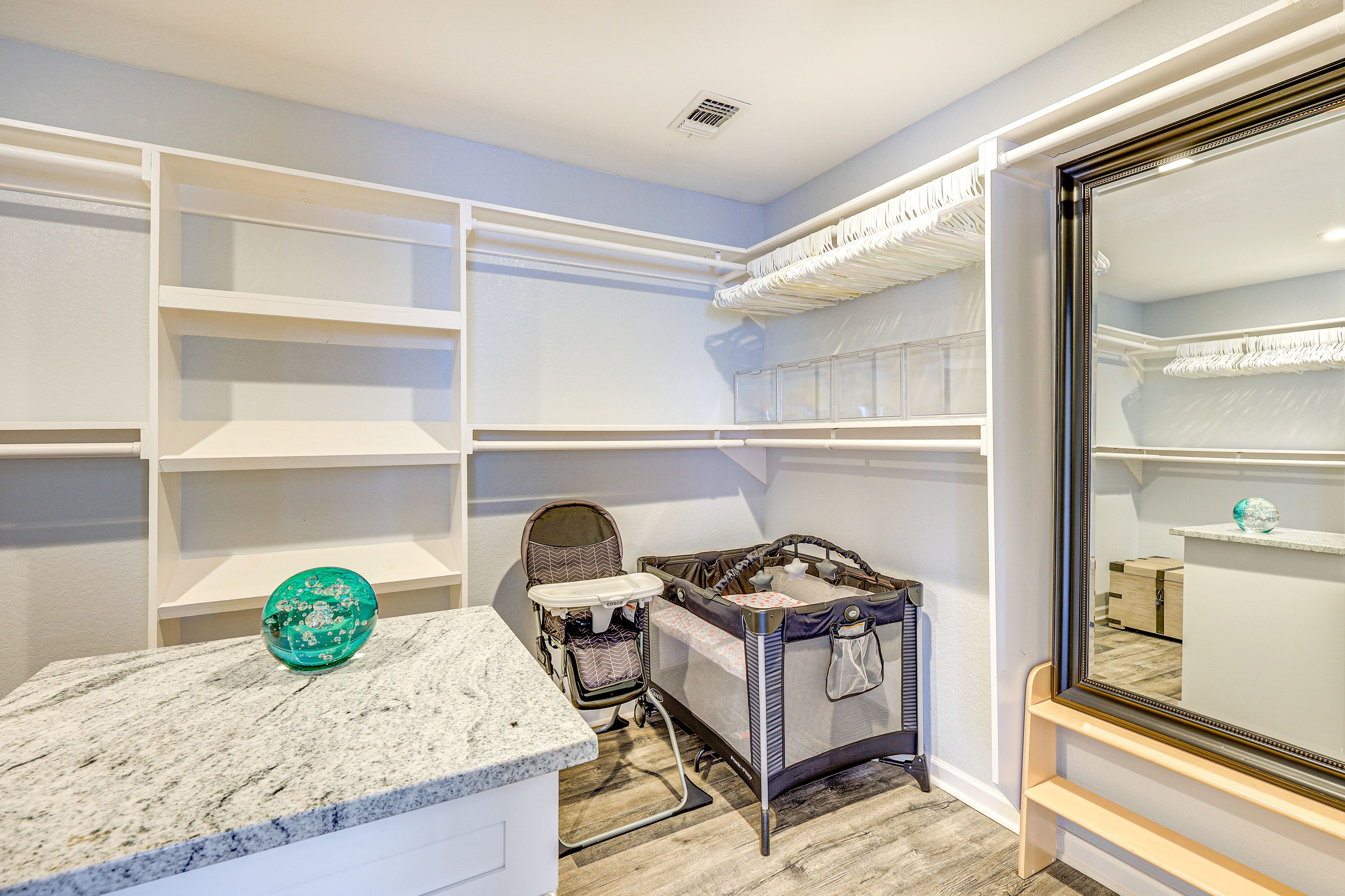 Walk-In Closet | Portable Crib | High Chair