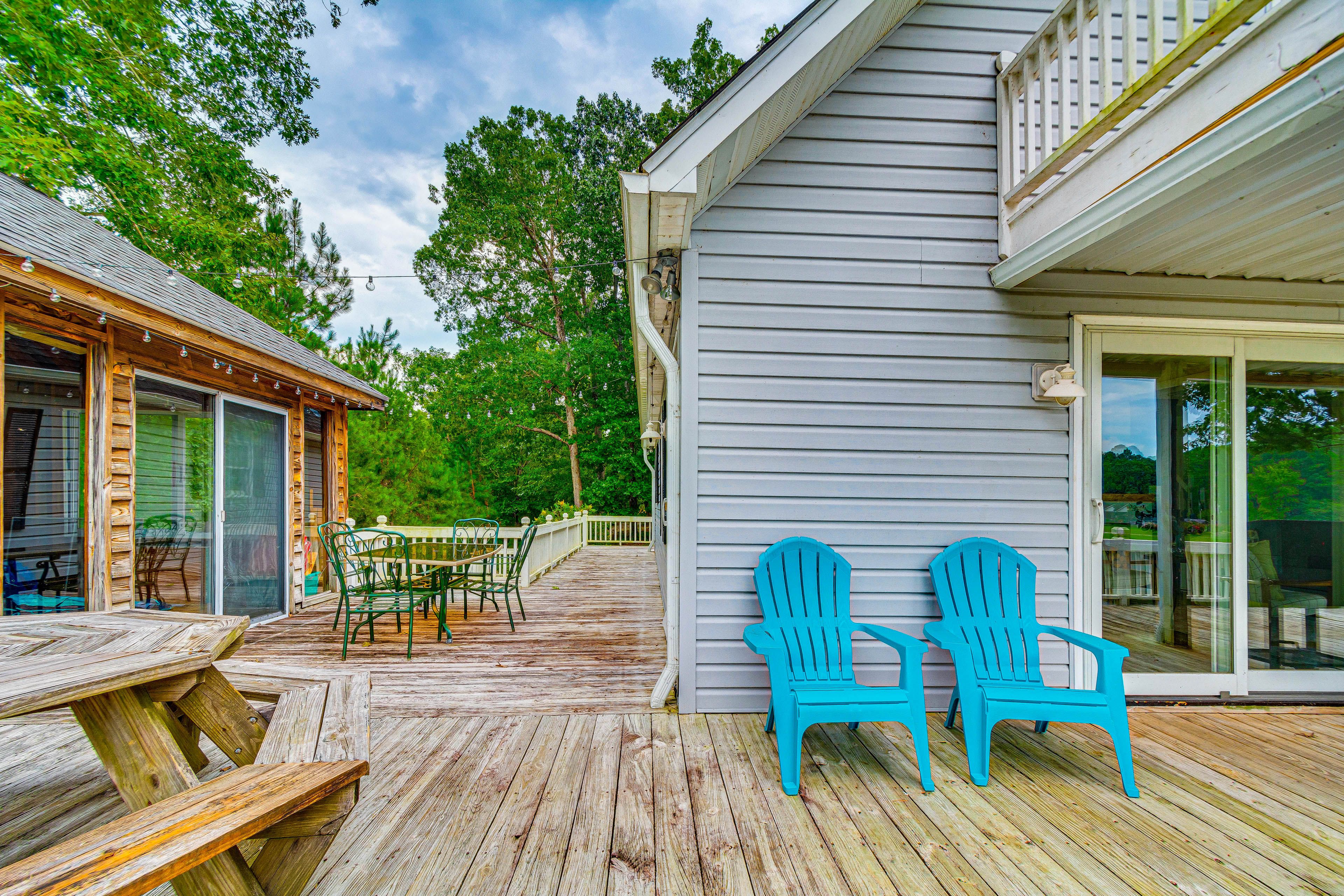Deck | Charcoal Grill | 2 Outdoor Dining Tables