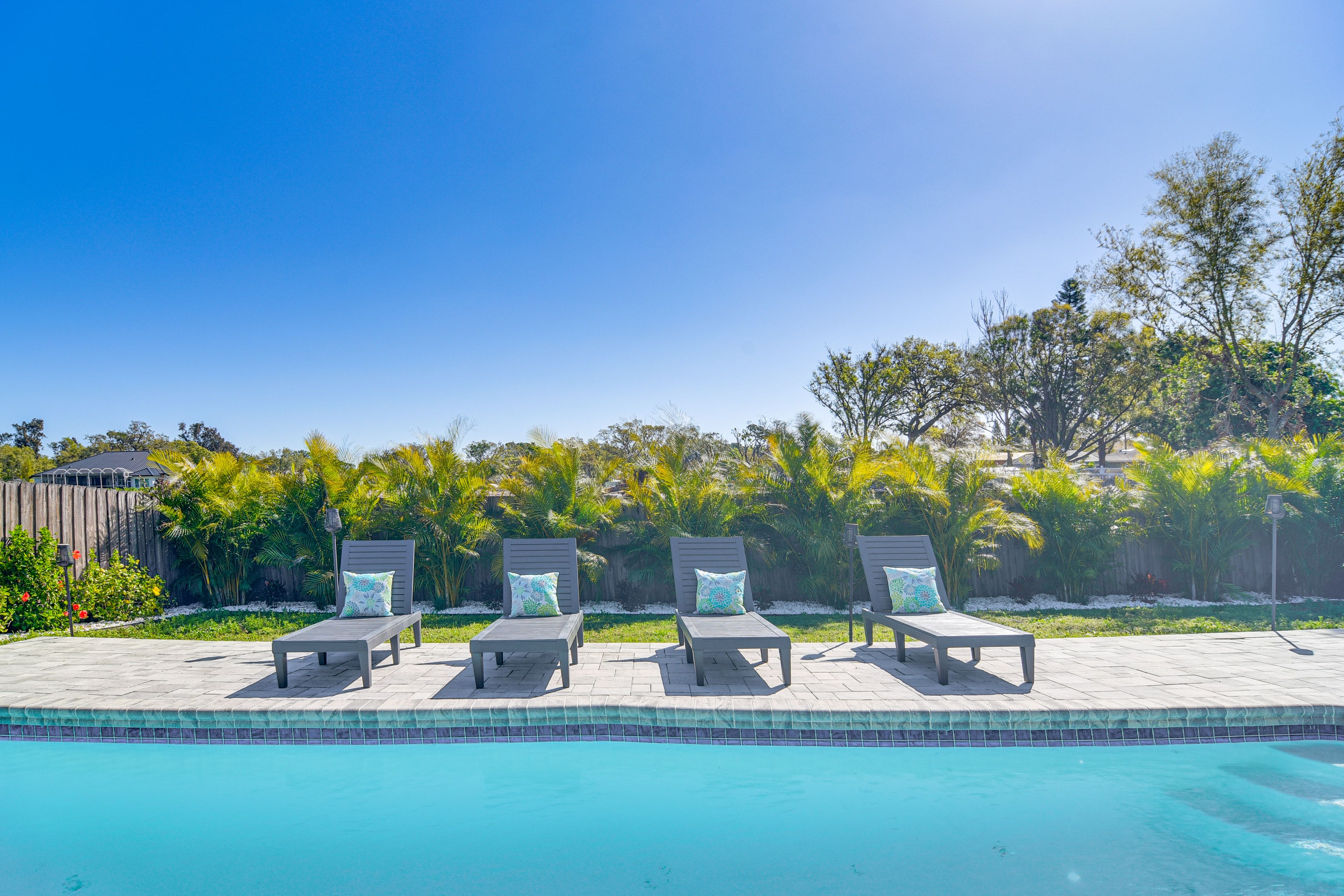 Patio | Private Pool | Flat-Screen TV