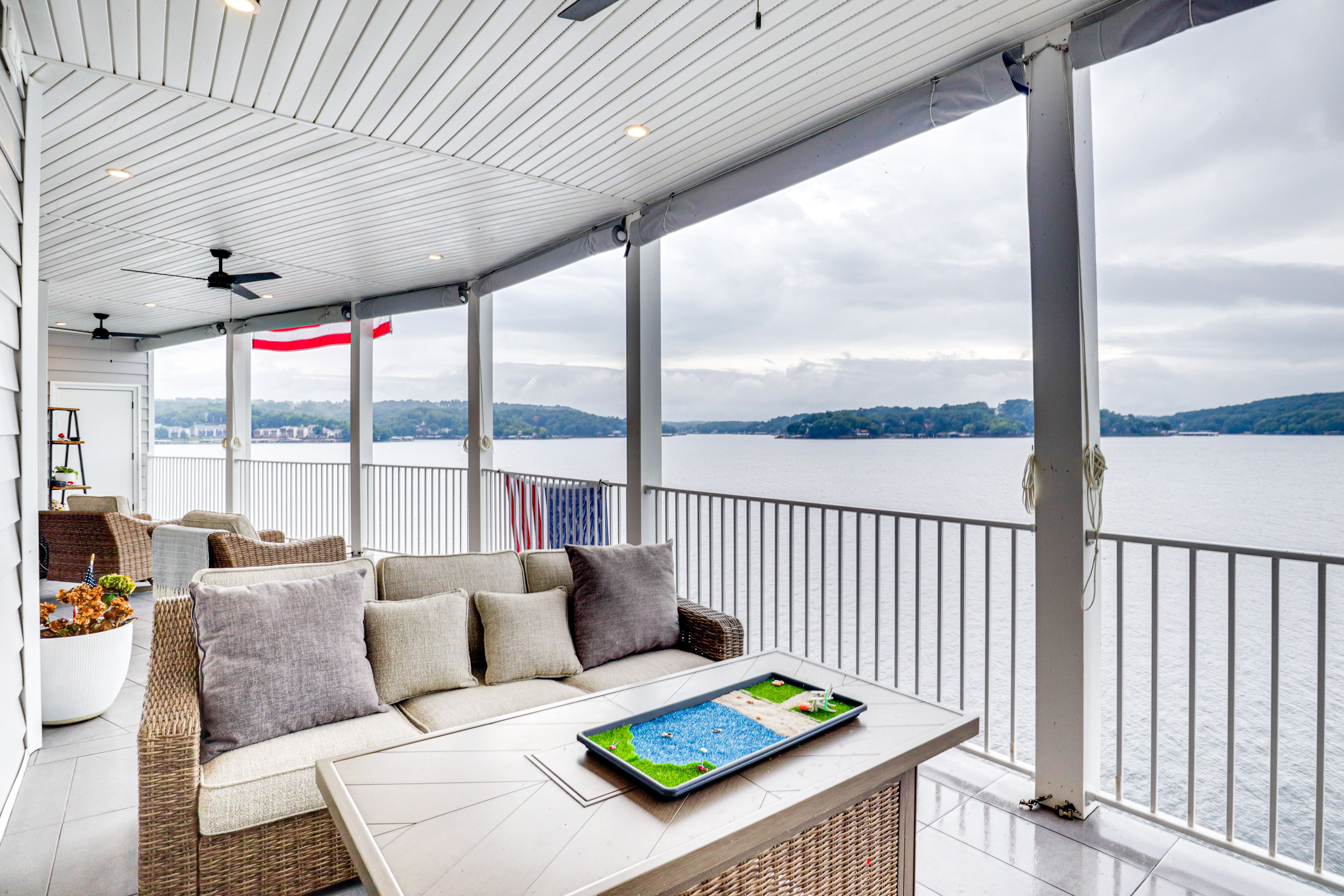 Large Furnished Balcony | Outdoor TV | Lake Views