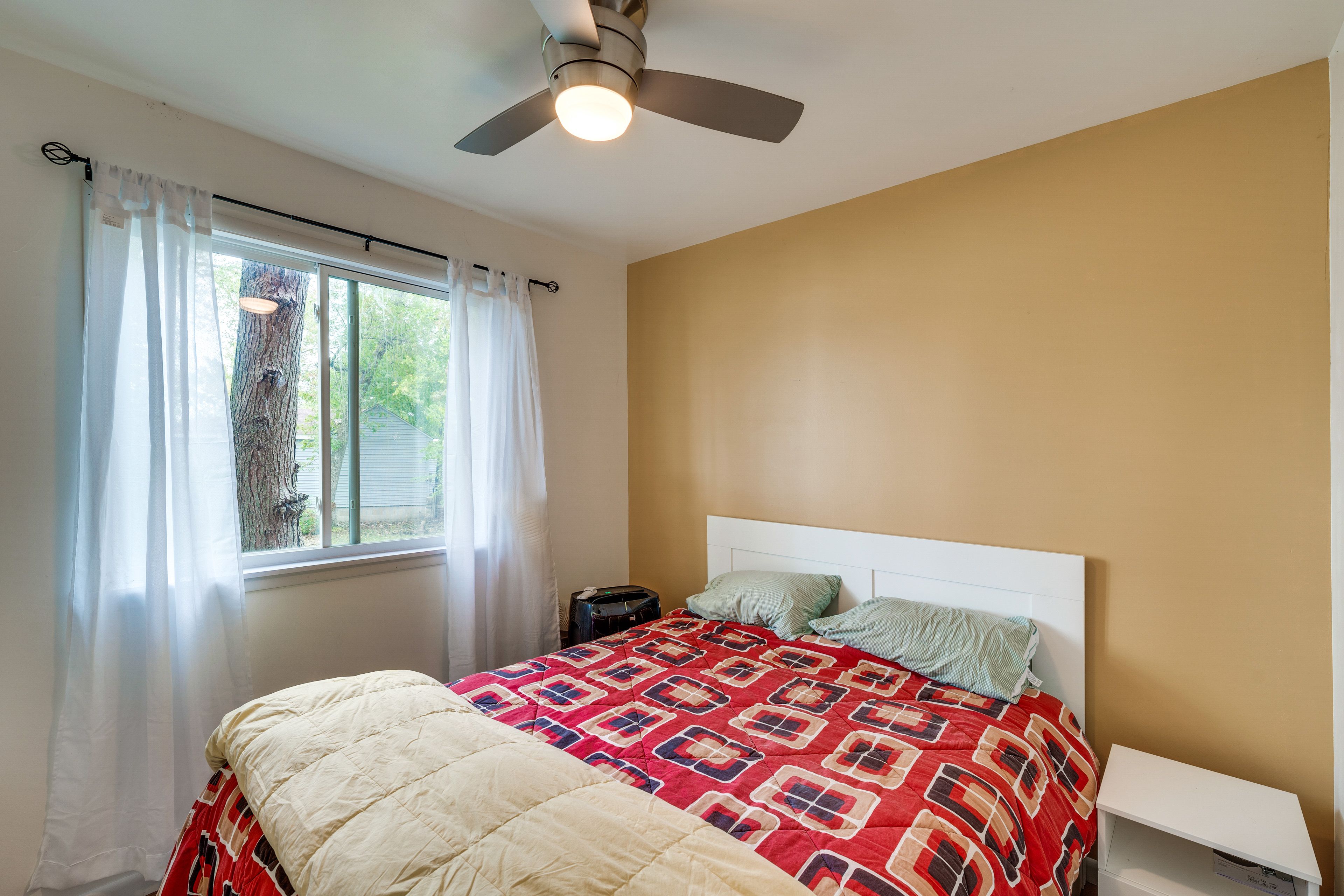Bedroom 1 | 1st Floor | Queen Bed | Linens Provided | A/C Unit