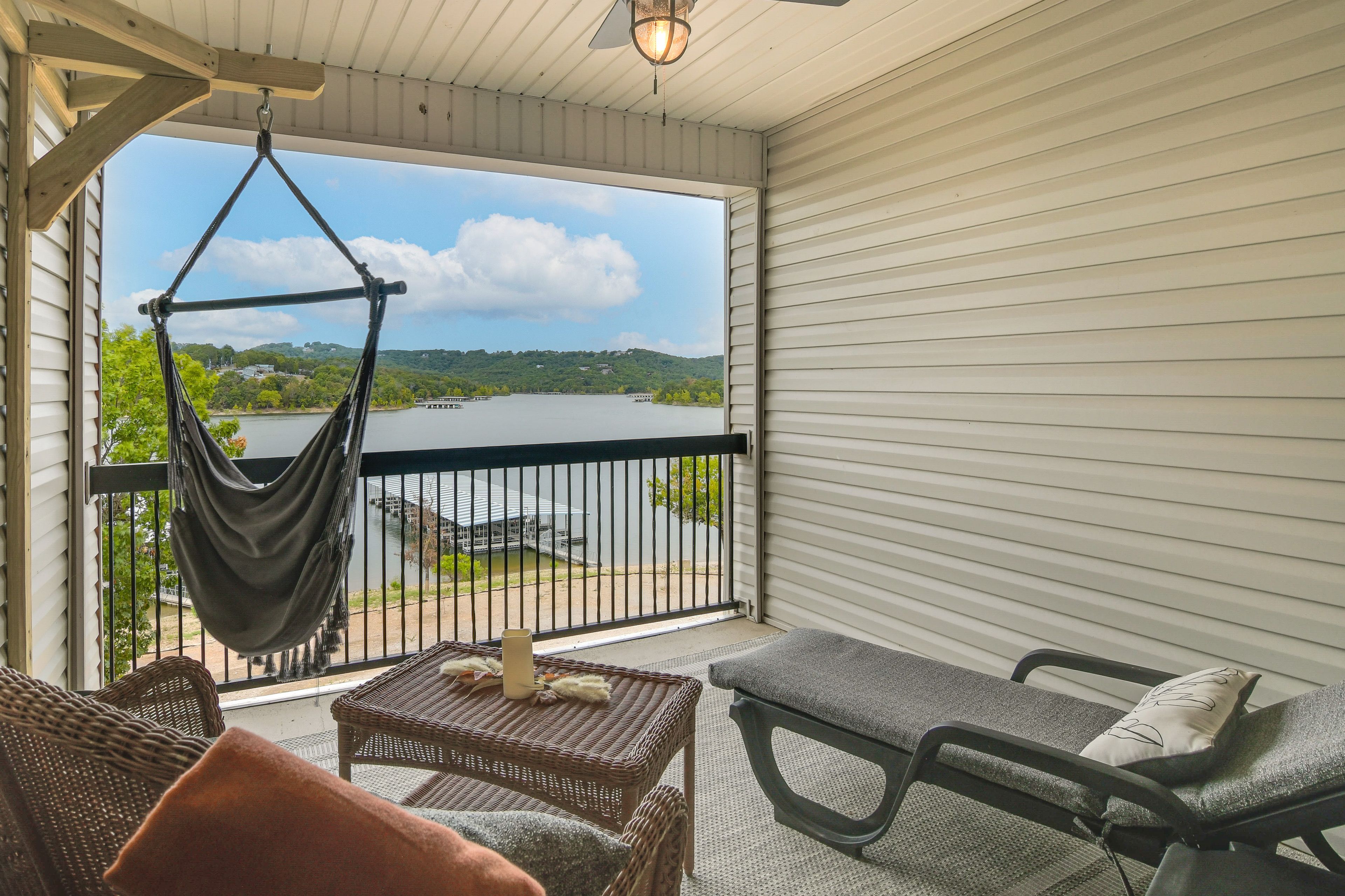 Kimberling City Vacation Rental | 1BR | 2.5BA | 1,000 Sq Ft | 8 Steps to Enter