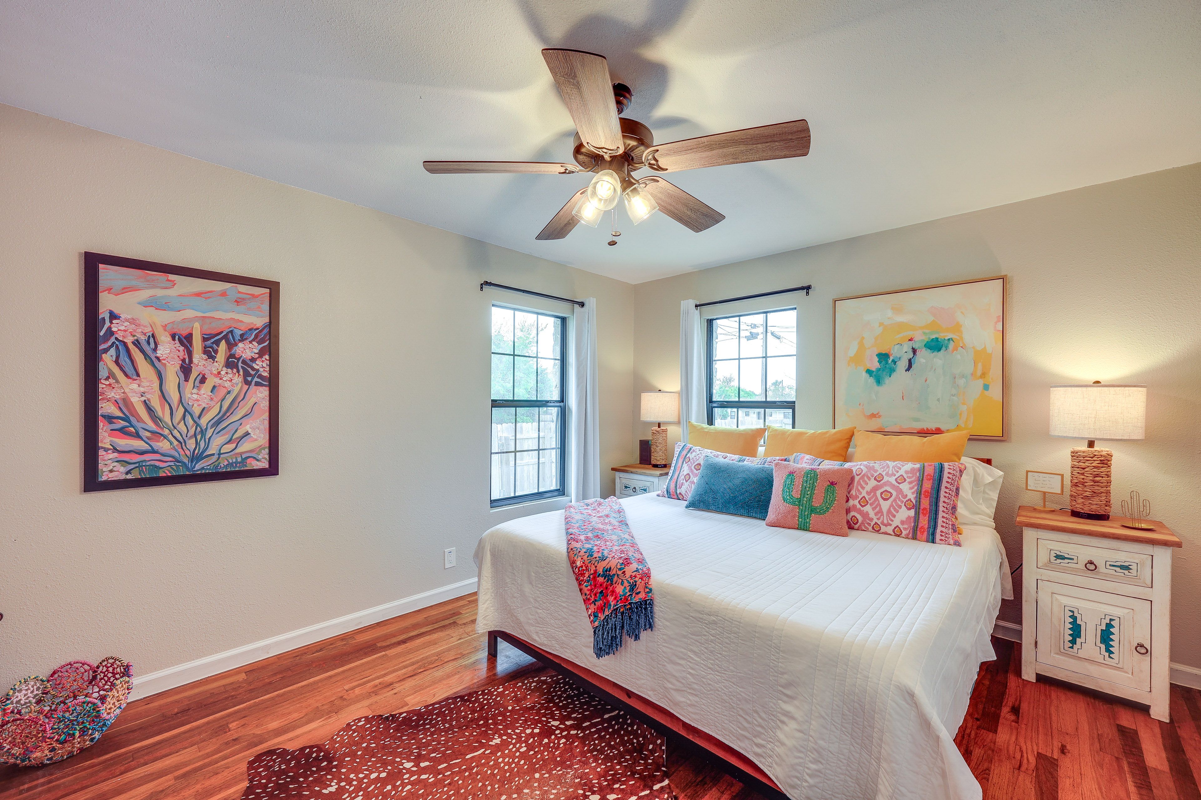 Bedroom 2 | King Bed | Ceiling Fans
