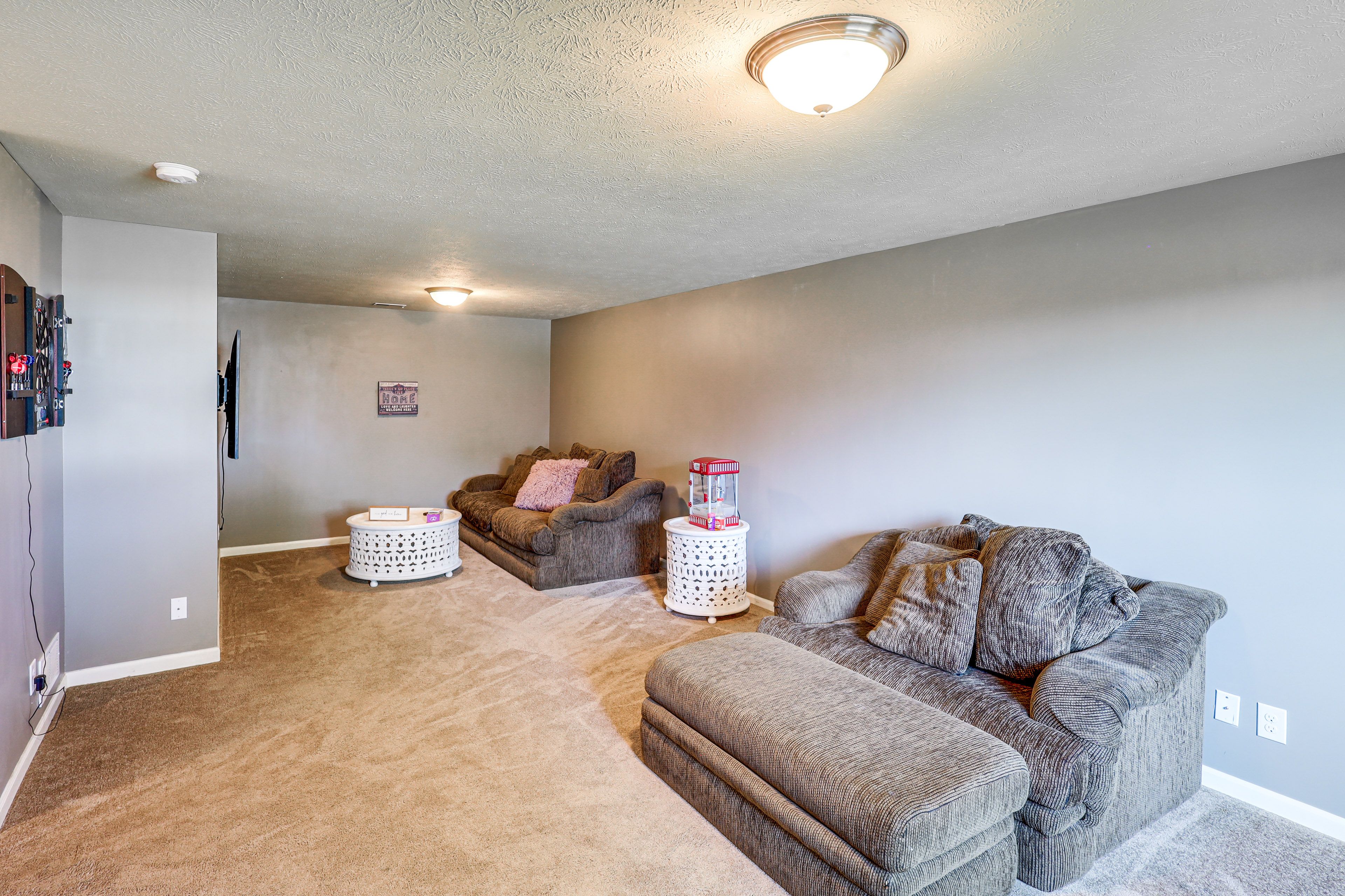 Basement | Lower Level | Queen Sleeper Sofa | Dartboard