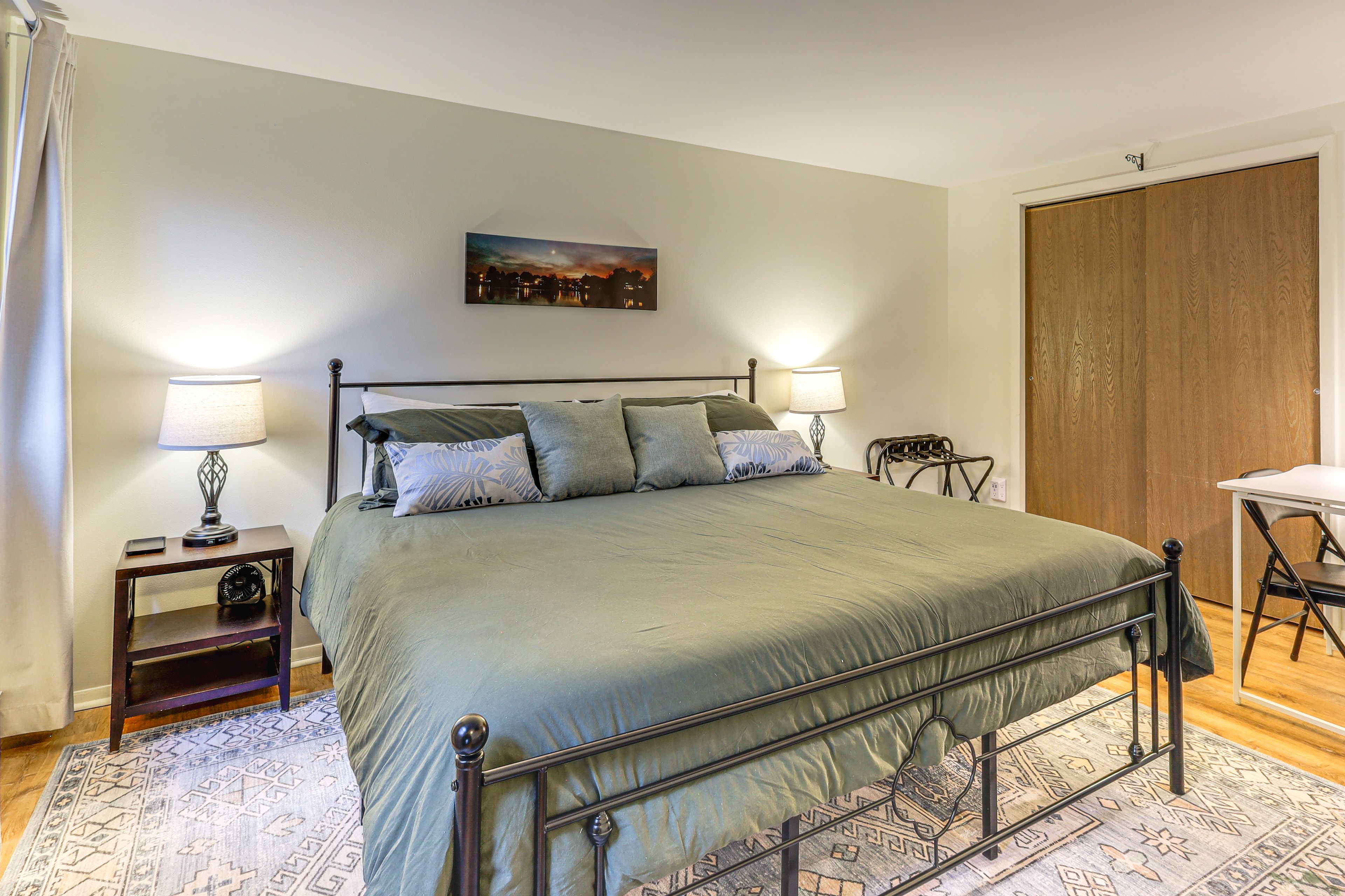 Bedroom 1 | King Bed | Smart TV w/ Cable | Desk | 2nd Floor