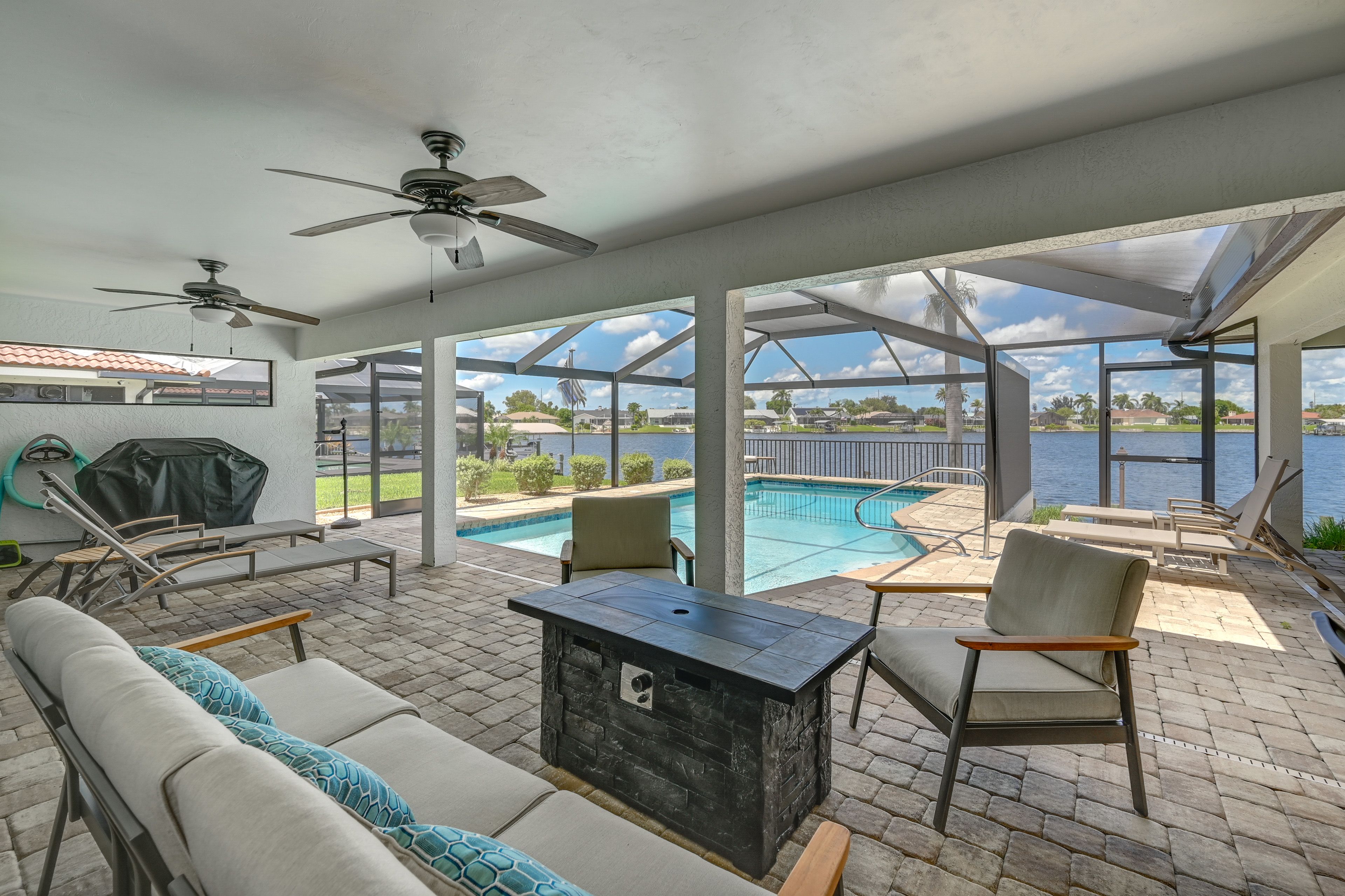 Covered Patio | Lounge Area | Dining Space | Gas Grill