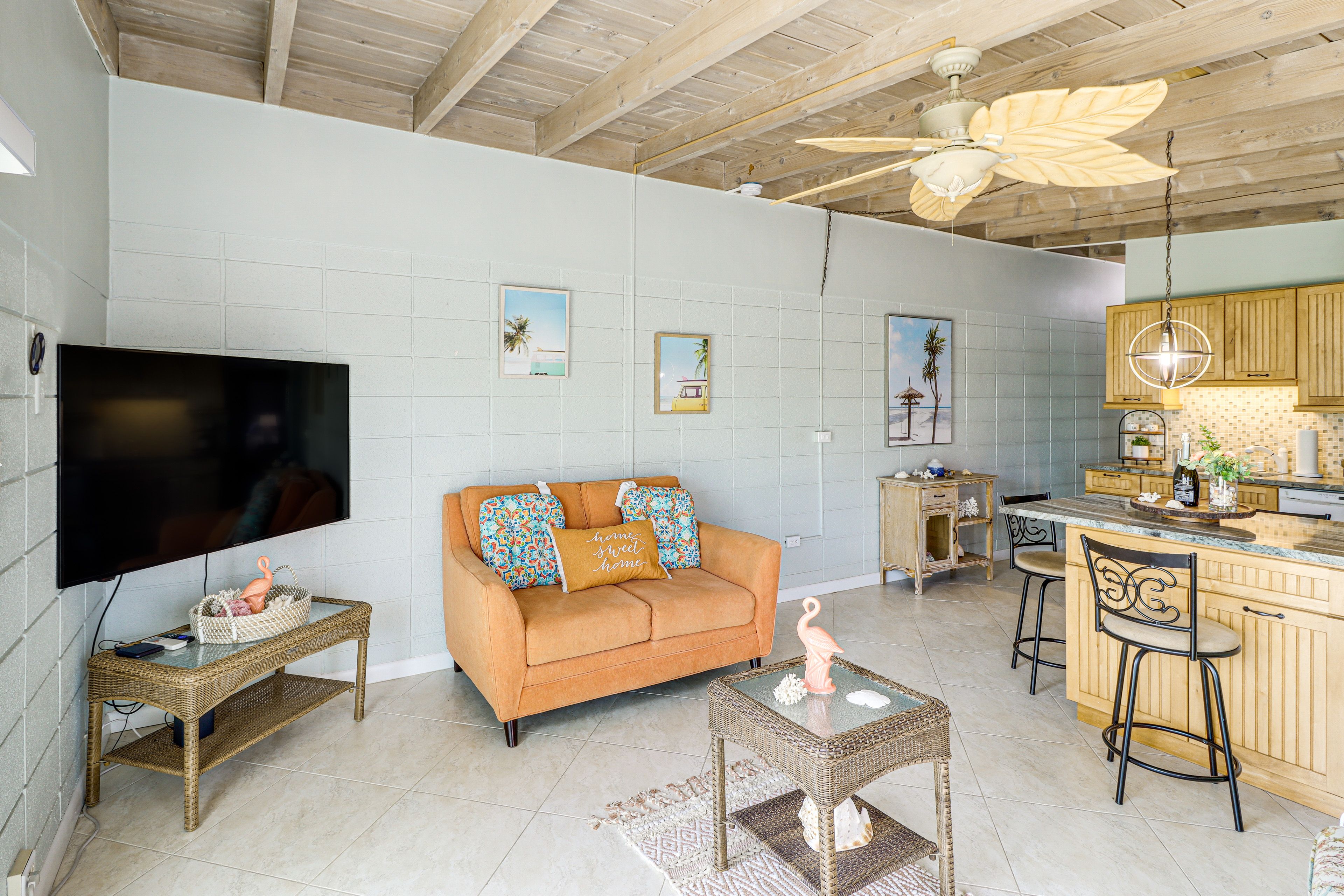 Living Room | Flat-Screen TV | Access to Patio