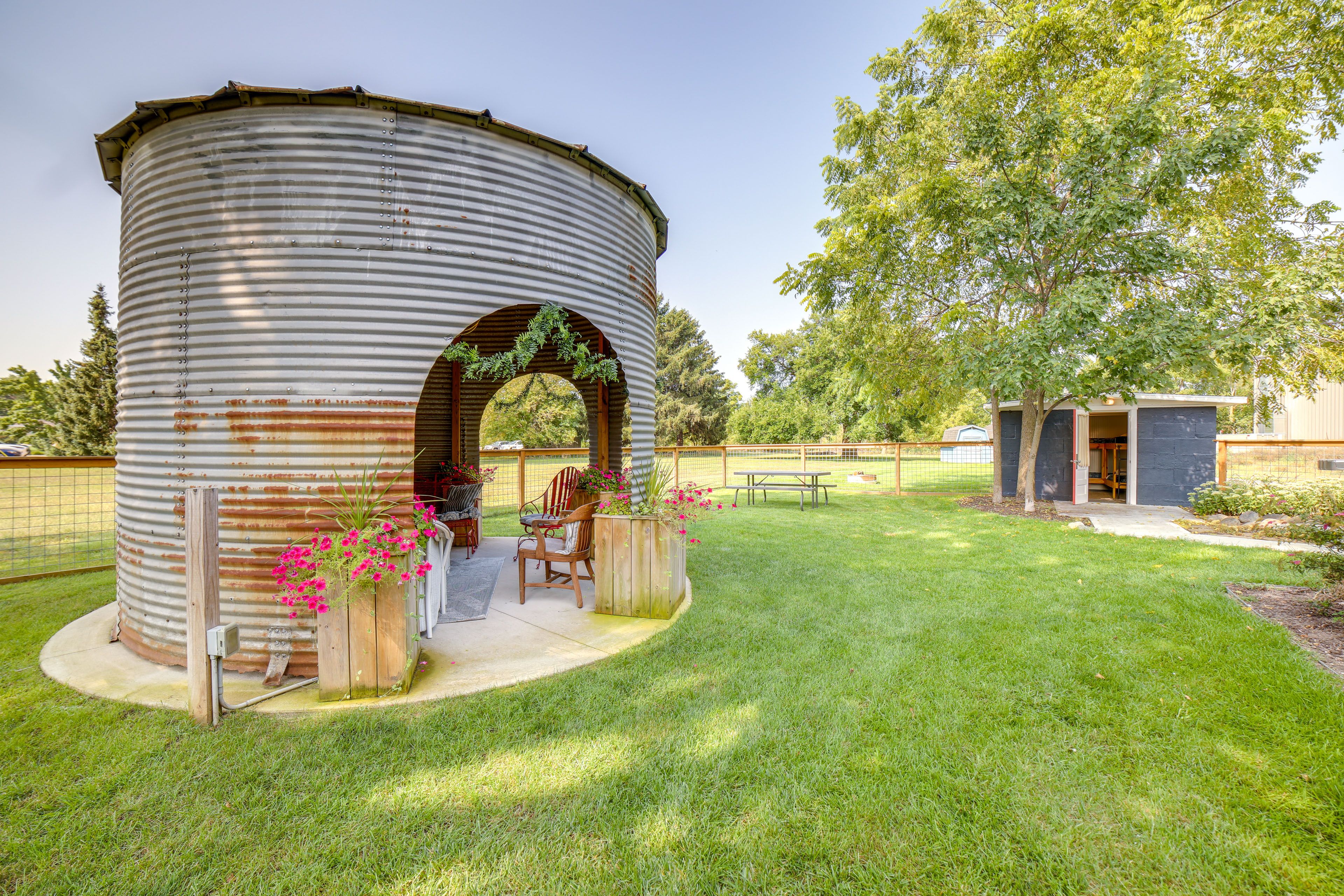 Converted Grain Bin Gazebo Exterior