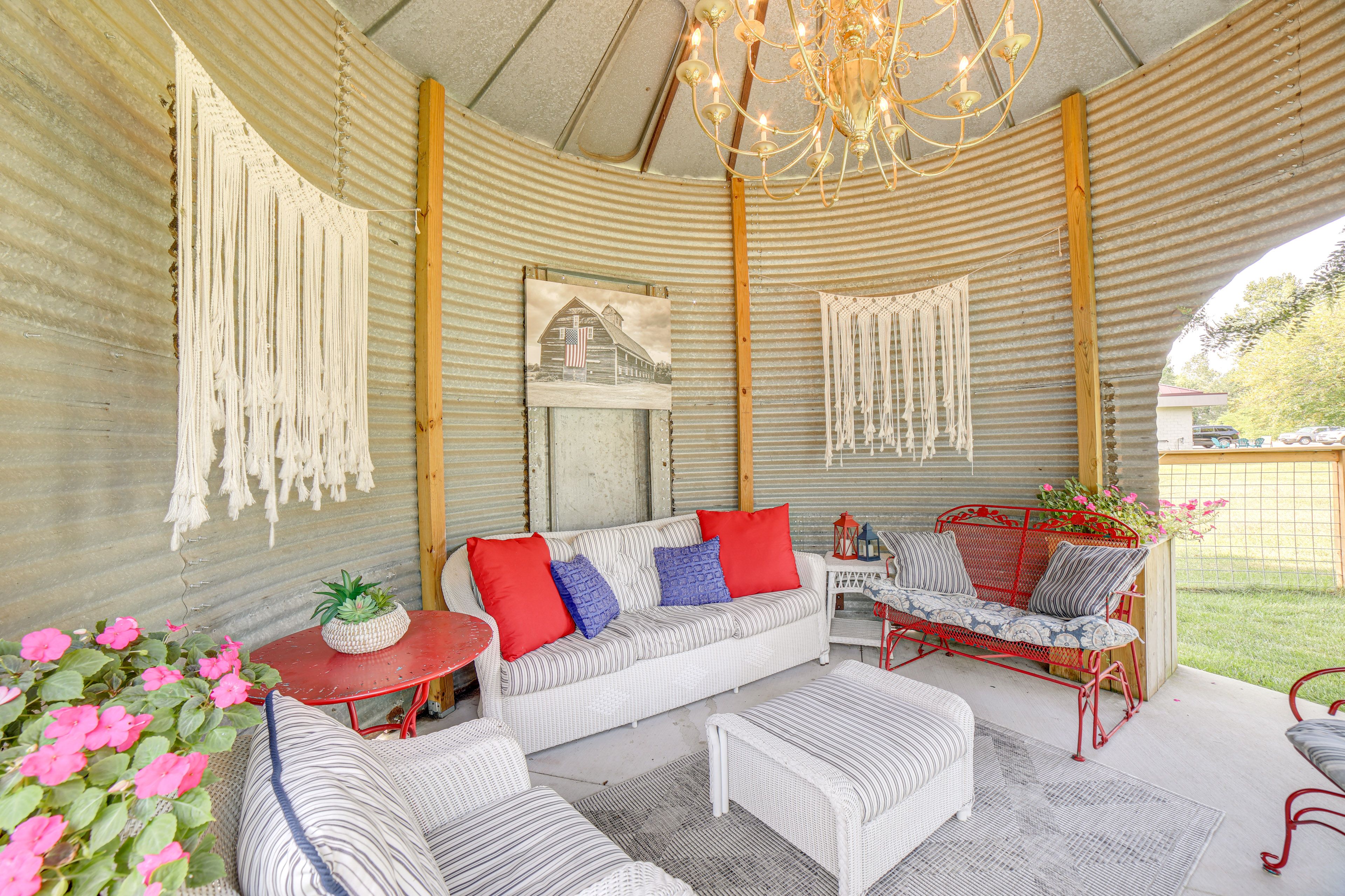 Converted Grain Bin Gazebo Interior
