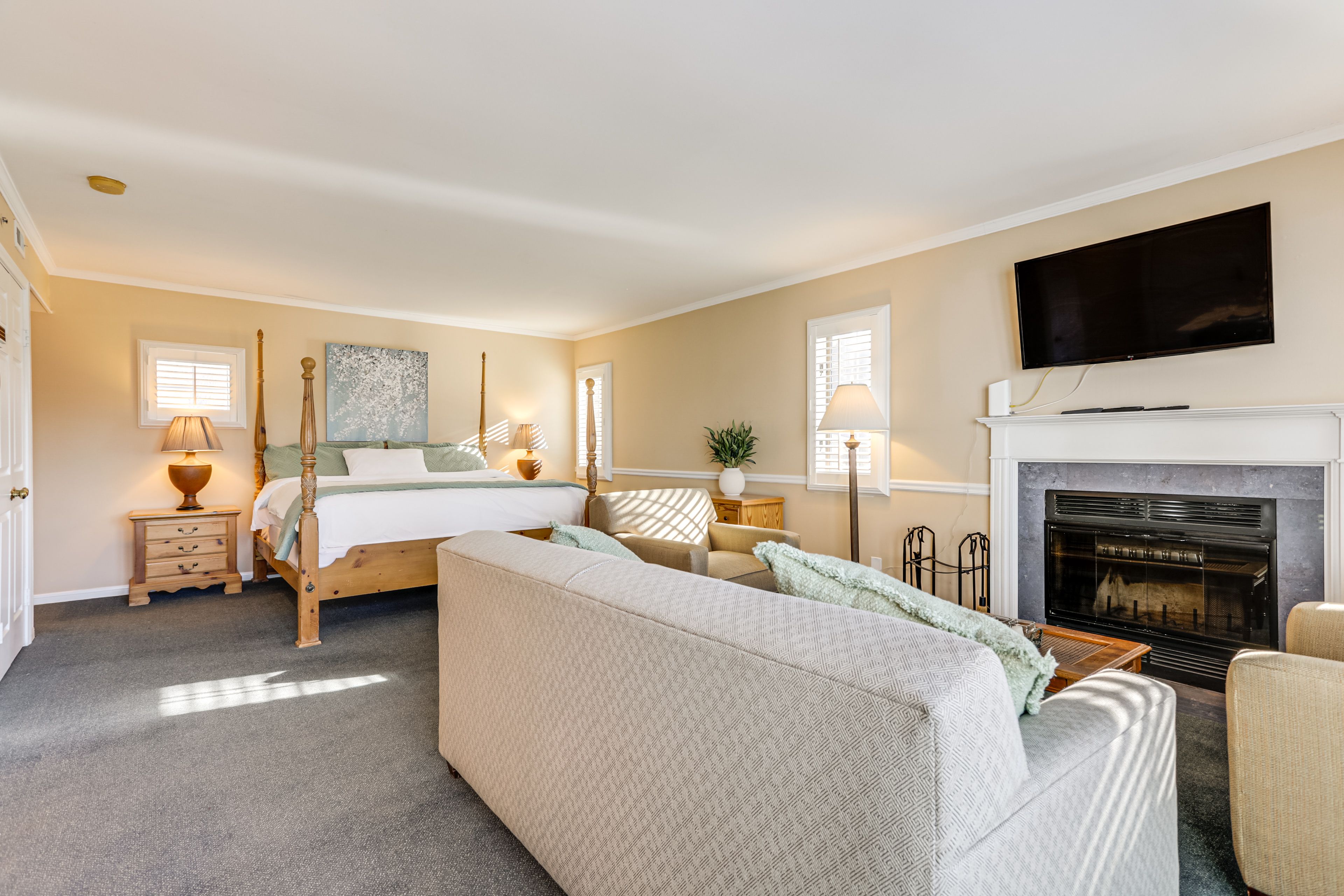 Living Area | Studio | Full Sleeper Sofa | Smart TV | Central Heating & A/C