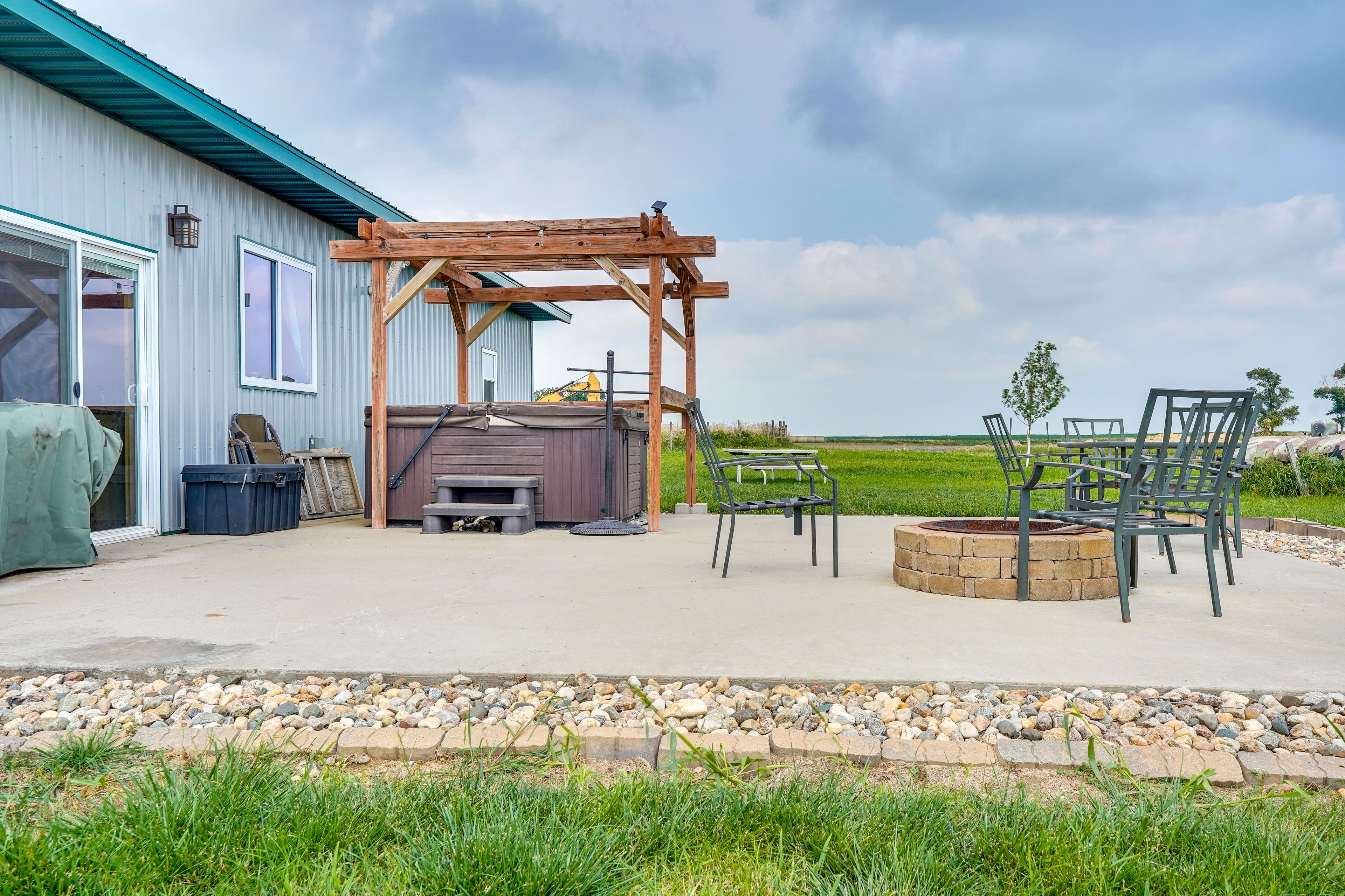 Patio | Private Hot Tub | Wood-Burning Fire Pit