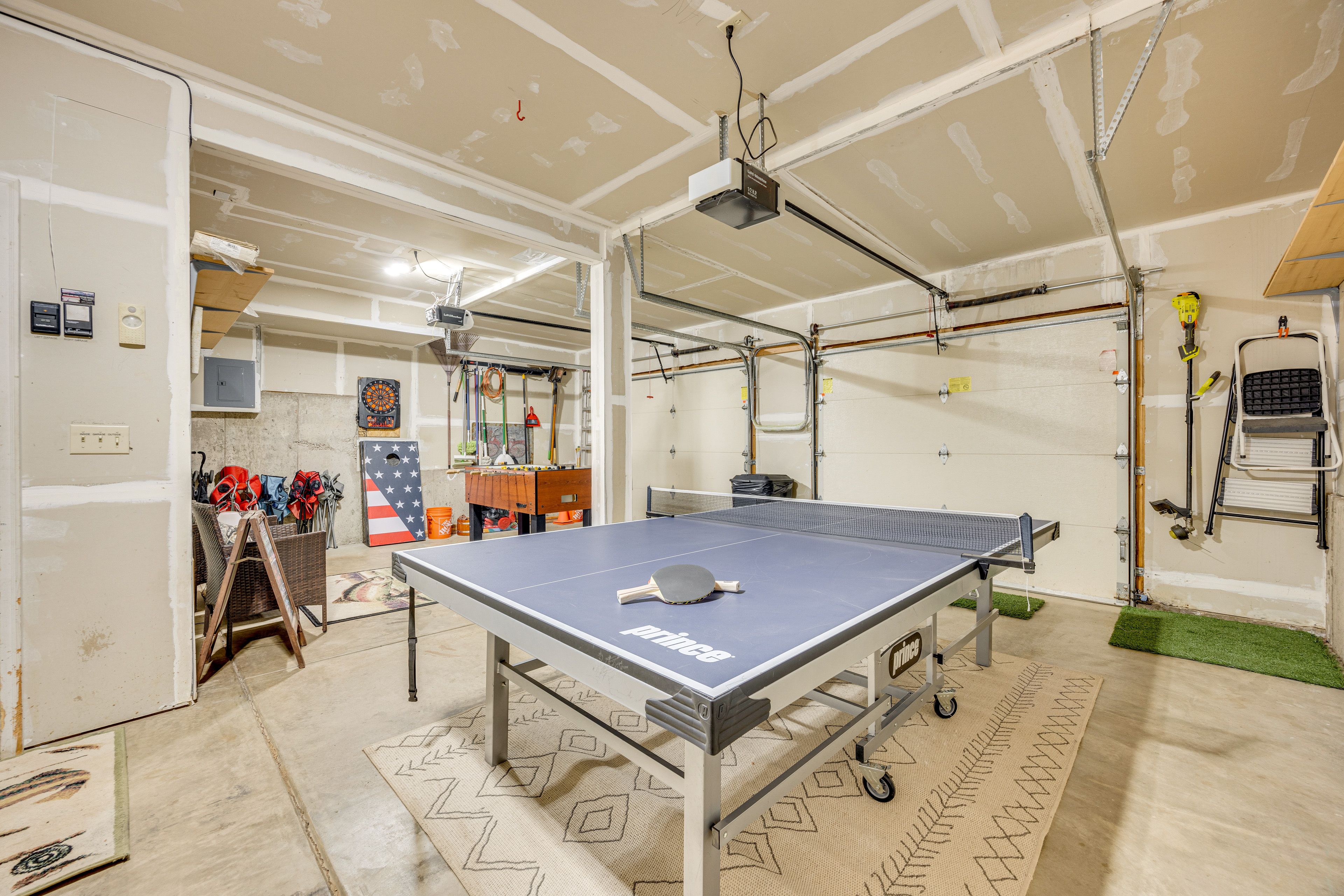 Game Room (Garage) | Ping-Pong Table | Foosball Table | Cornhole Boards