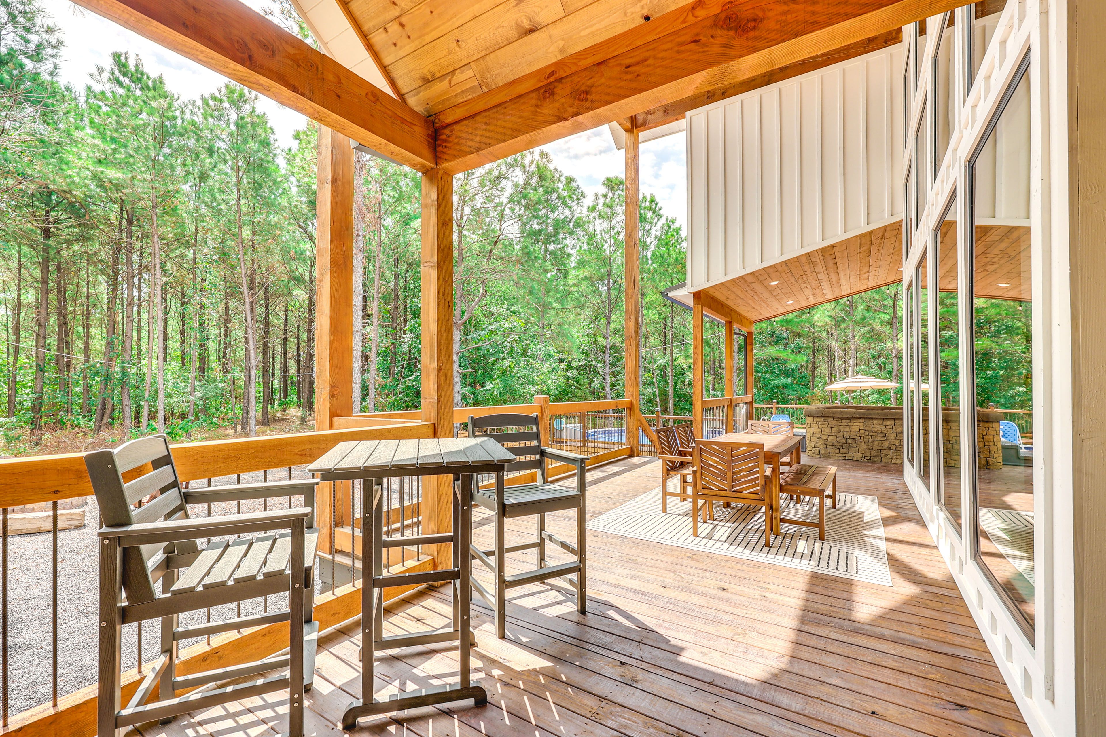 Lower Wraparound Deck | Outdoor Dining Areas | Charcoal Grill