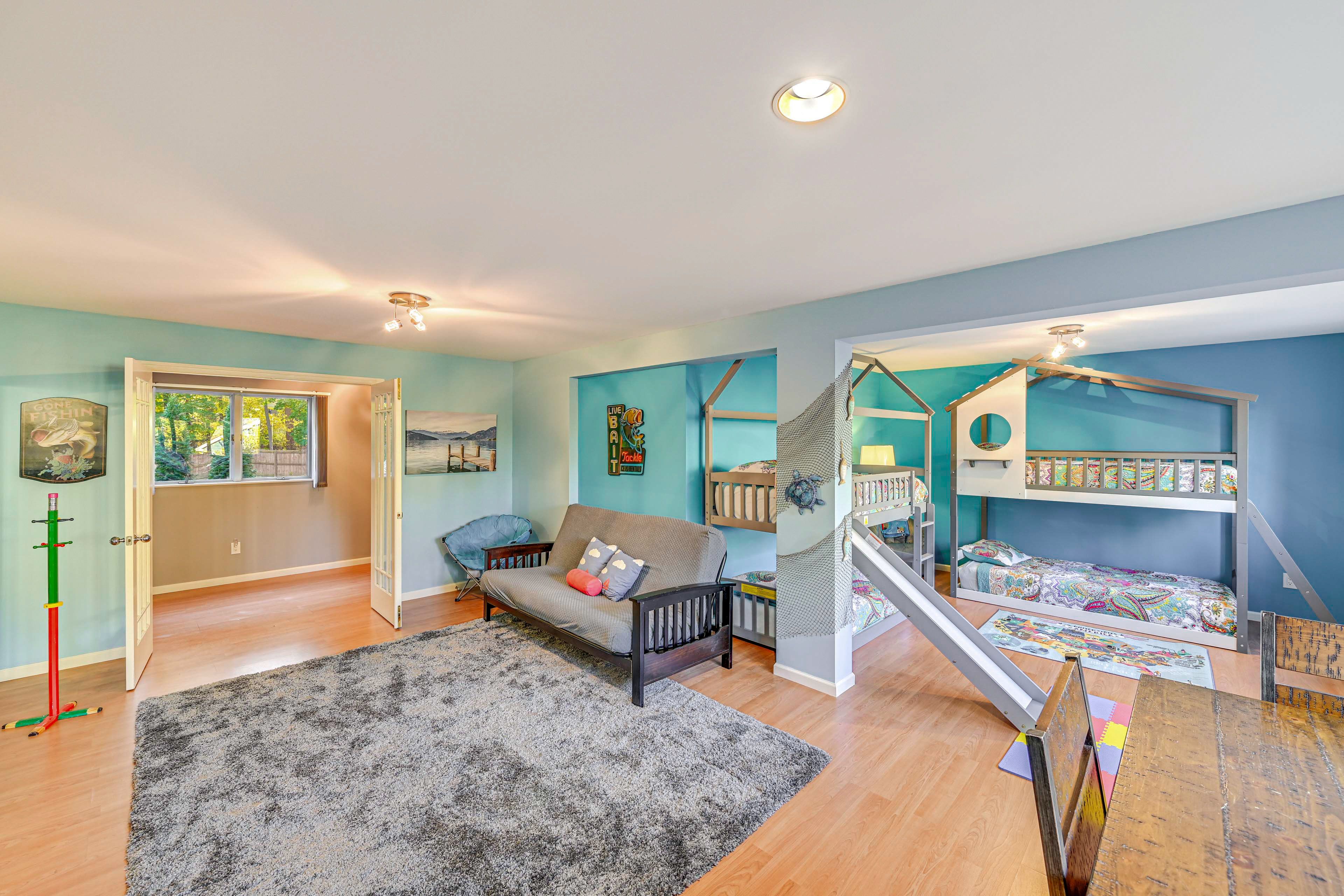 Bedroom 4 | 2 Twin Bunk Beds | Queen Futon | Video Games & Karaoke | 2nd Floor