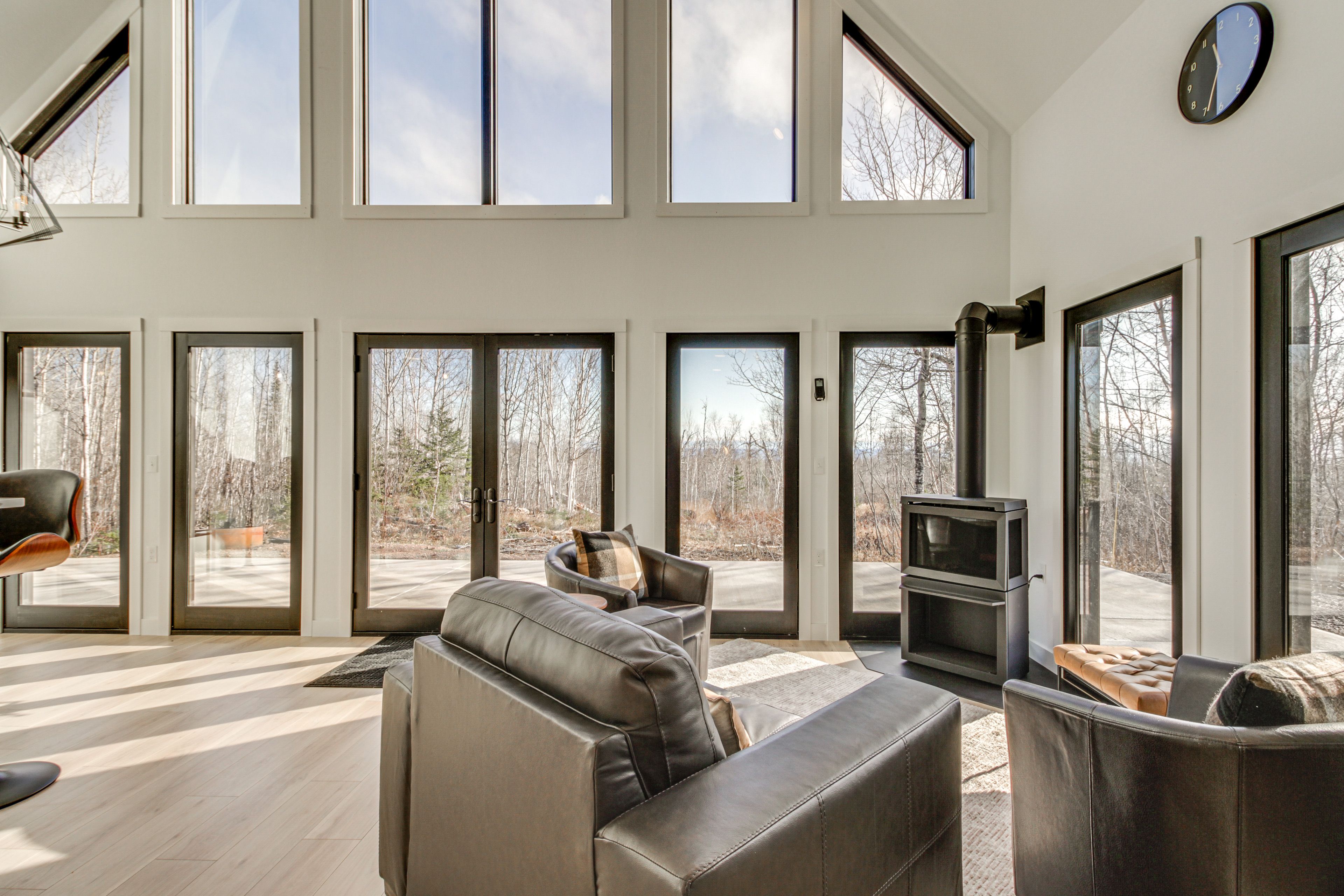 Living Room | 2-Story Cabin | Gas Fireplace | Partial Lake Views