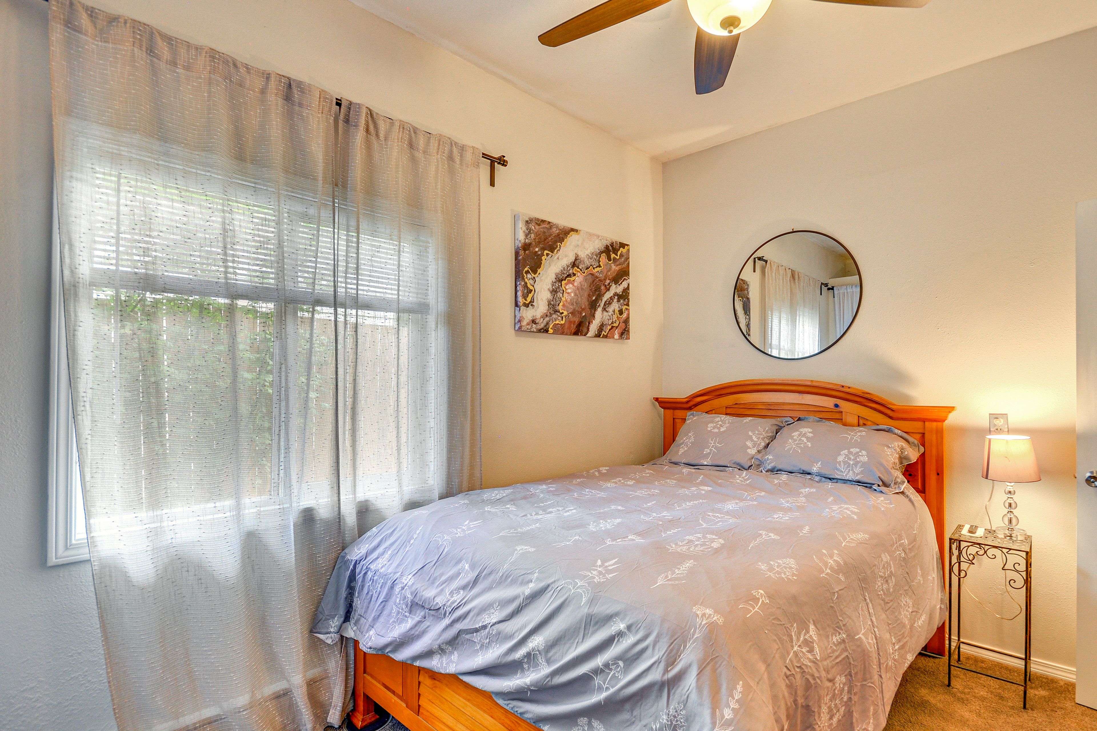 Bedroom | Queen Bed | Linens Provided | Portable A/C Unit | Electric Heating
