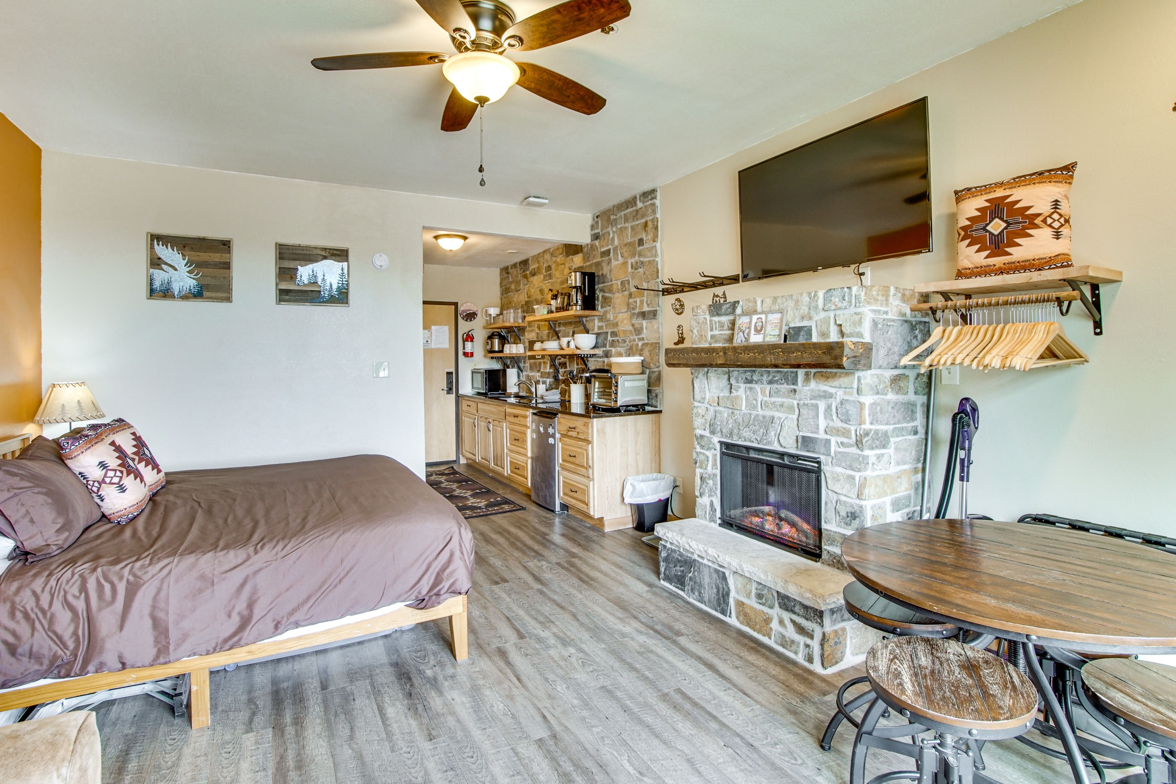 Studio | Sleeping Area | King Bed | Queen Sleeper Sofa