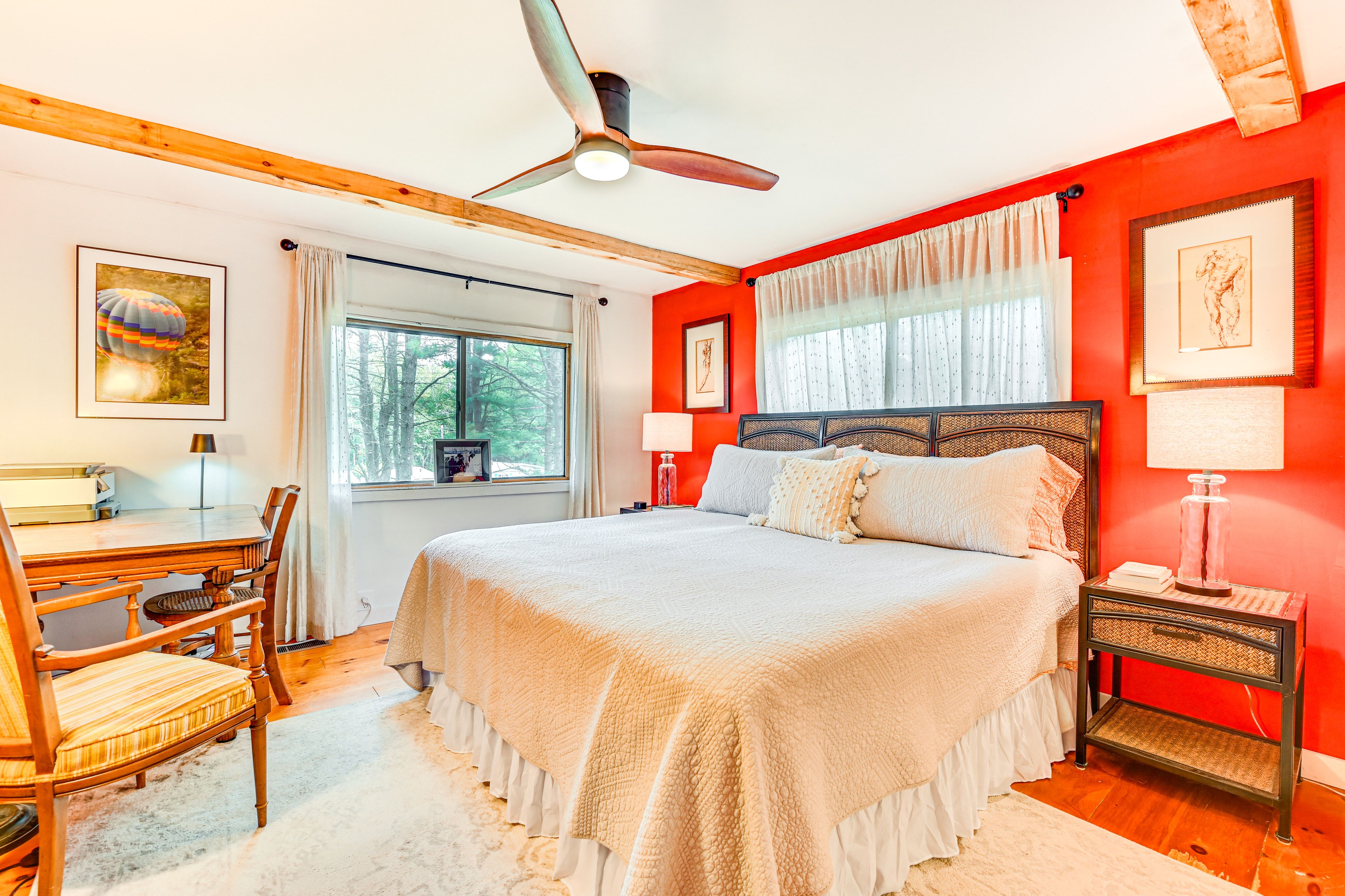Bedroom 1 | King Bed | Laptop-Friendly Workspace