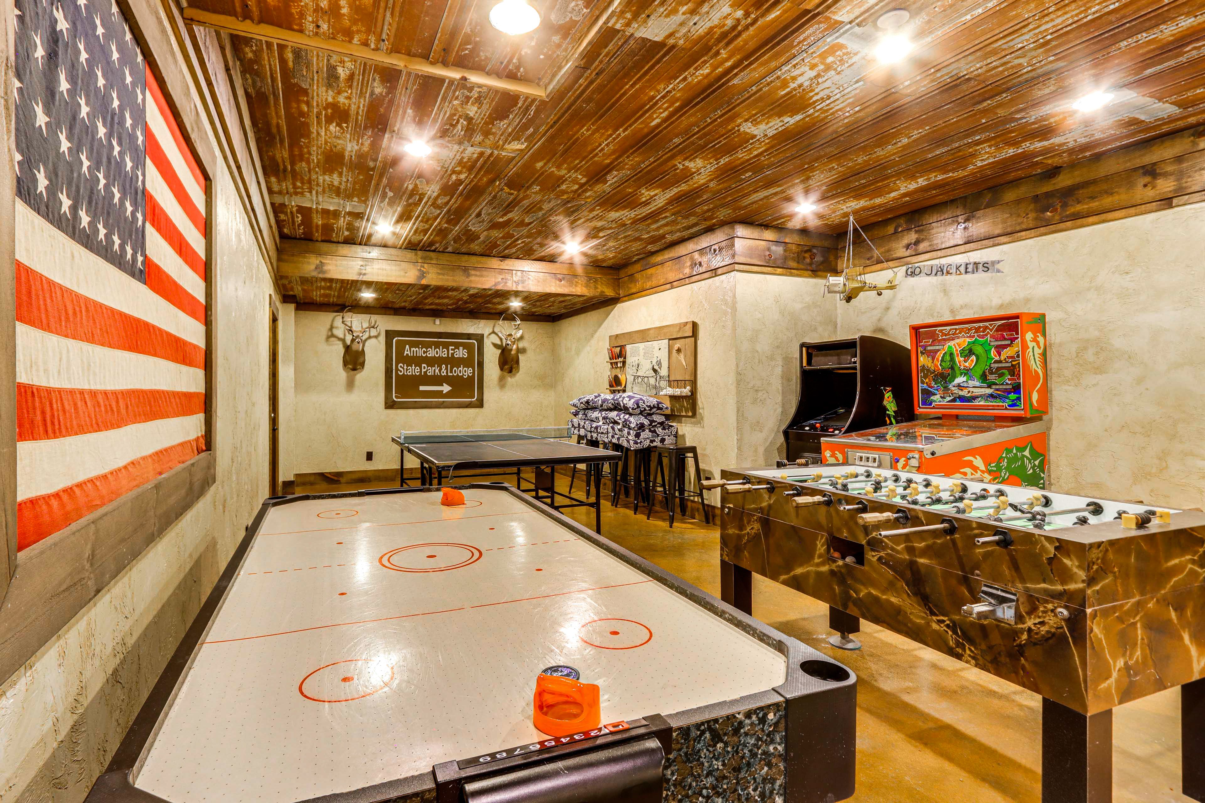 Game Room | 3-Story Cabin | Game Room | Free WiFi | Central A/C & Heating