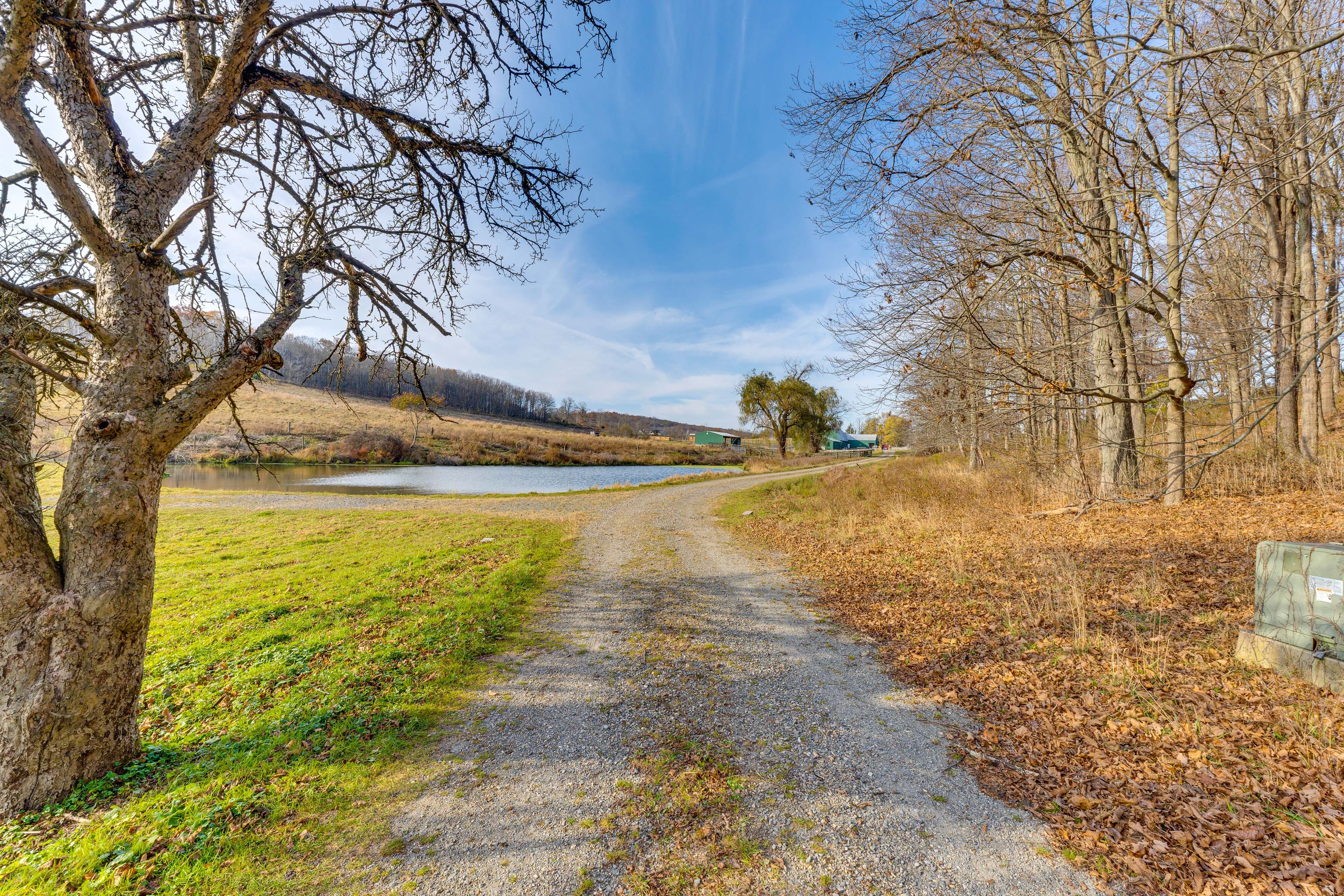 Walking Trails | Pond On-Site | Countryside Views