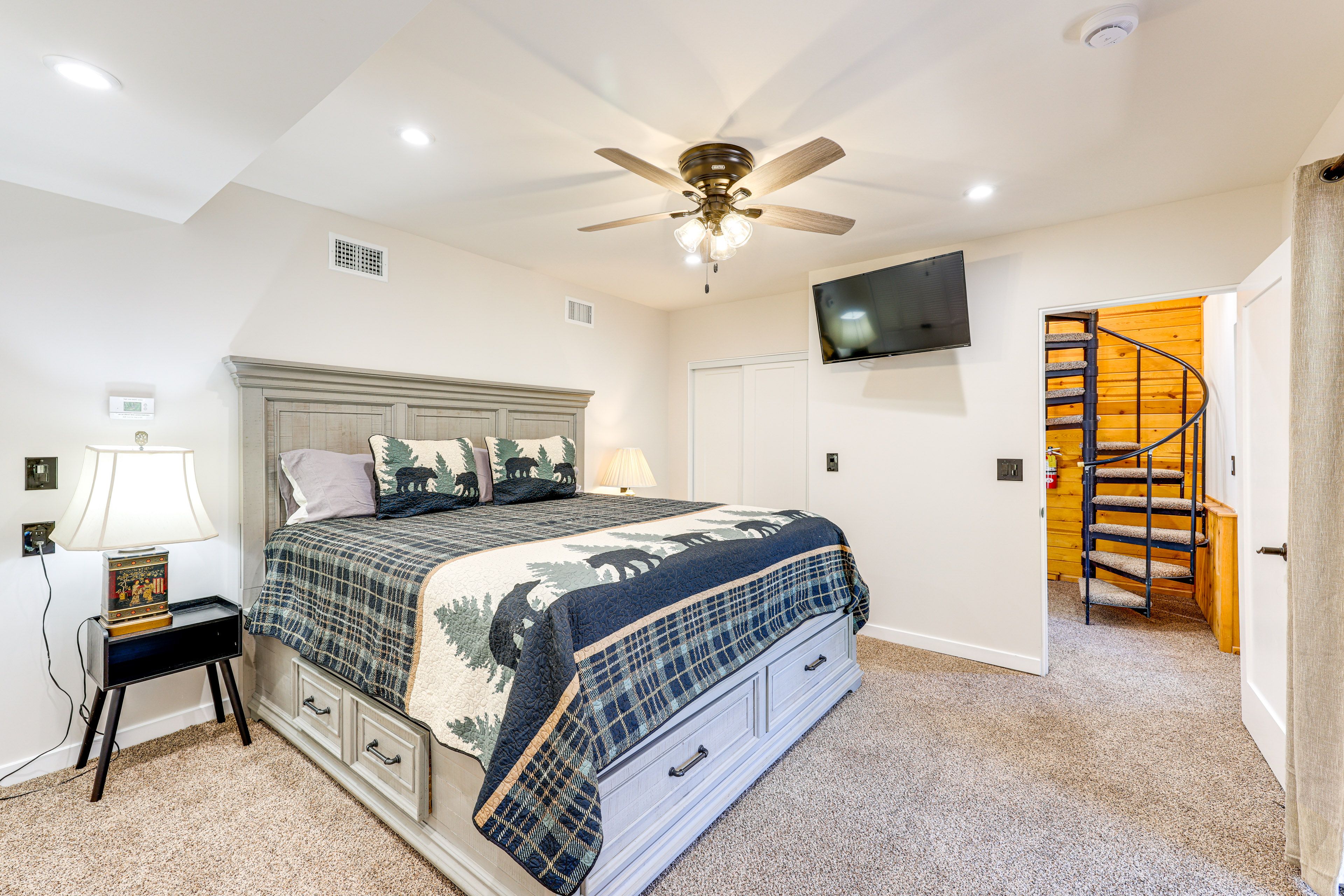 Bedroom 3 | Lower Level | California King Bed | Smart TV | Piano | Desk