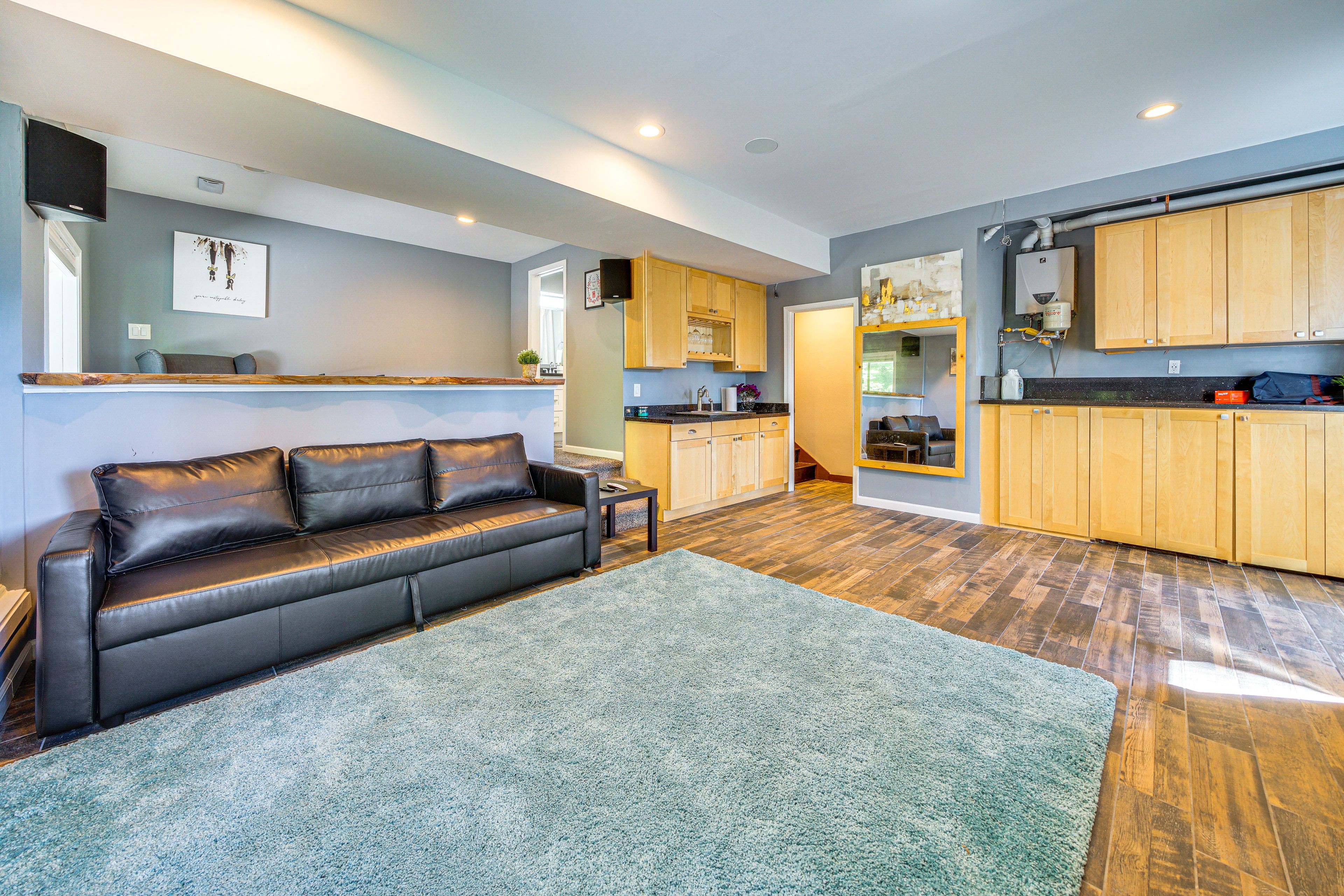 Bedroom 4 (Basement) | Lower Level | Full Sleeper Sofa | Home Theater System