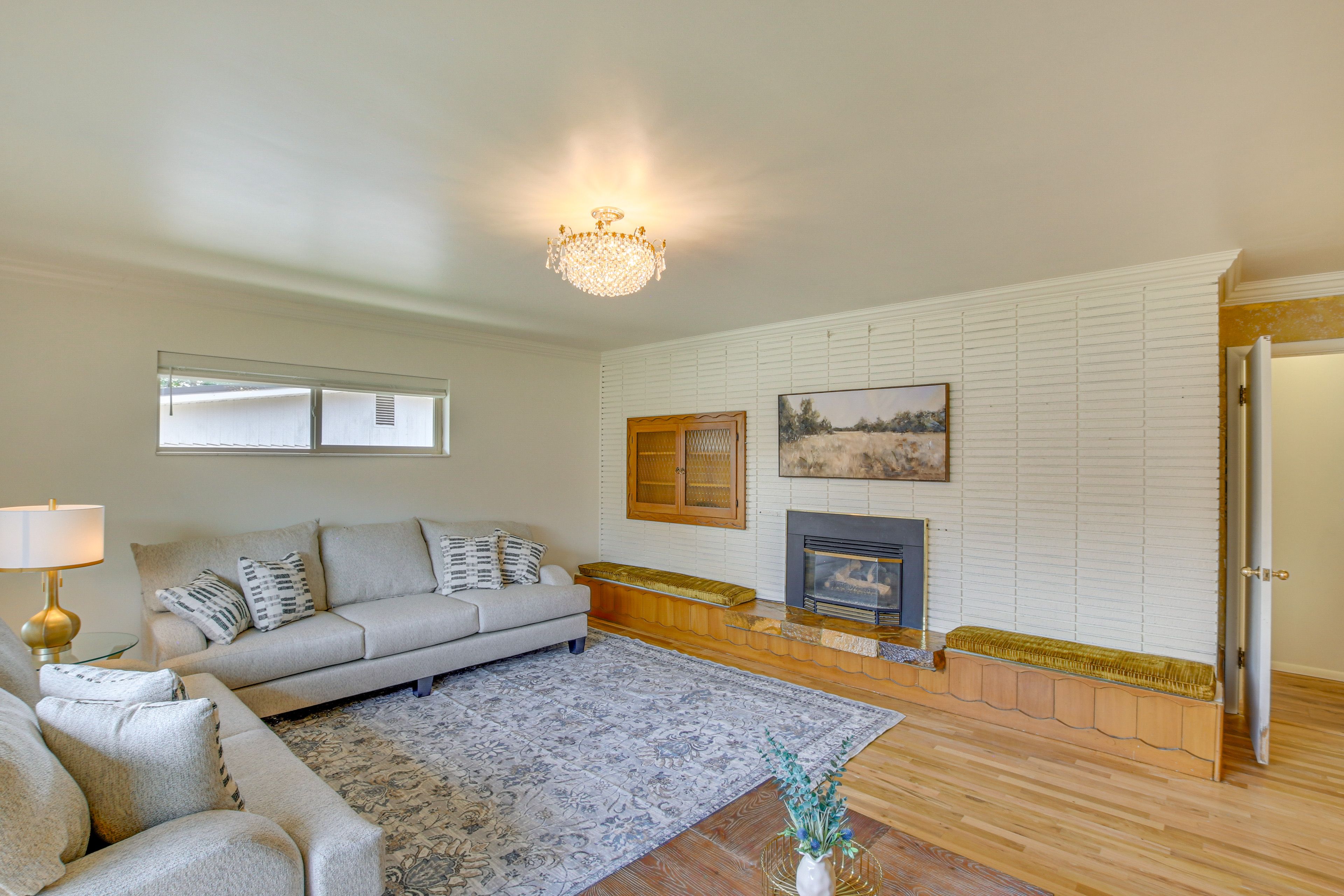 Front Living Room | Queen Sleeper Sofa | Central Heating & A/C | Main Level