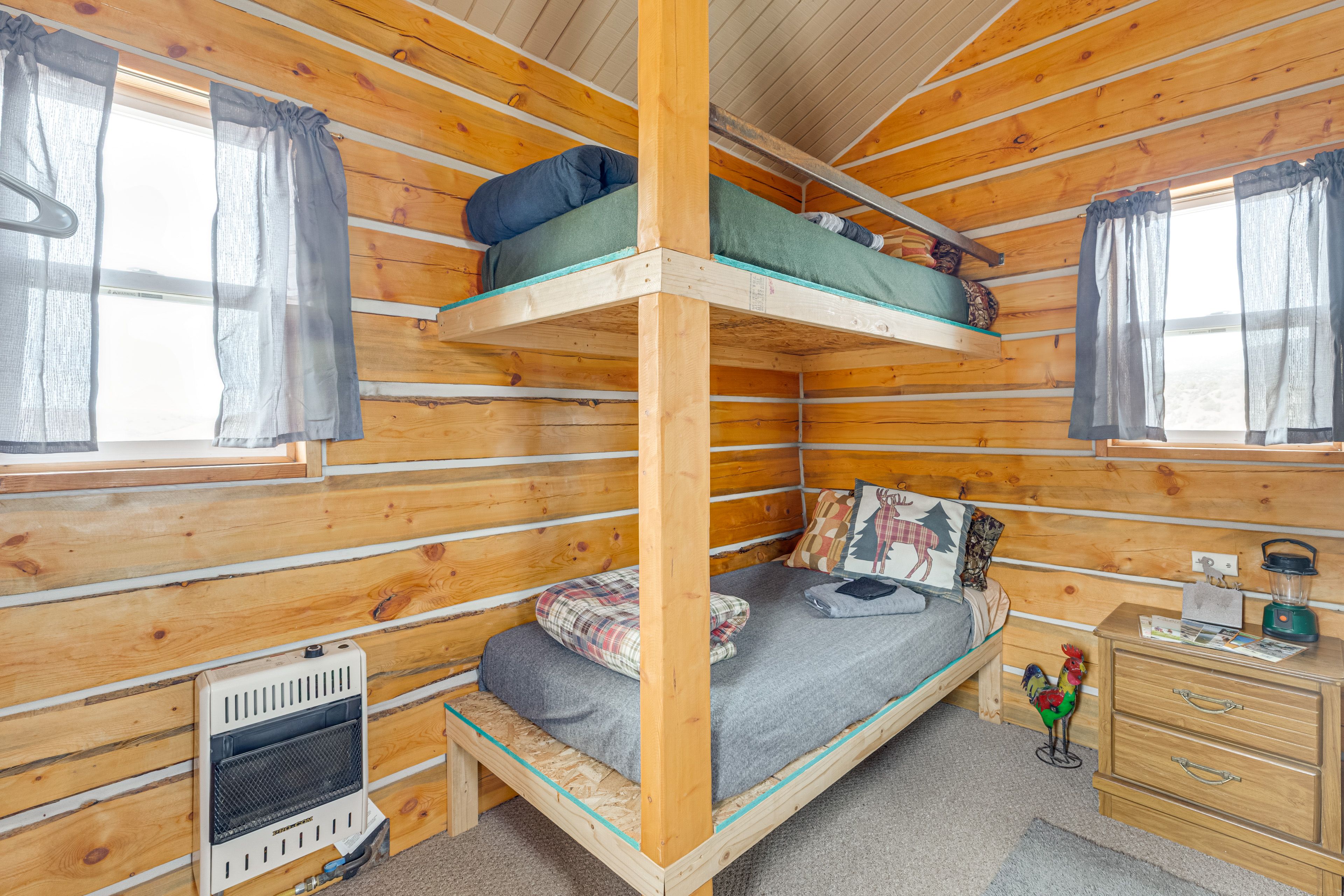 Bedroom (Sleeping Cabin) | 2 Twin Bunk Beds | Wall Heater | Linens Provided