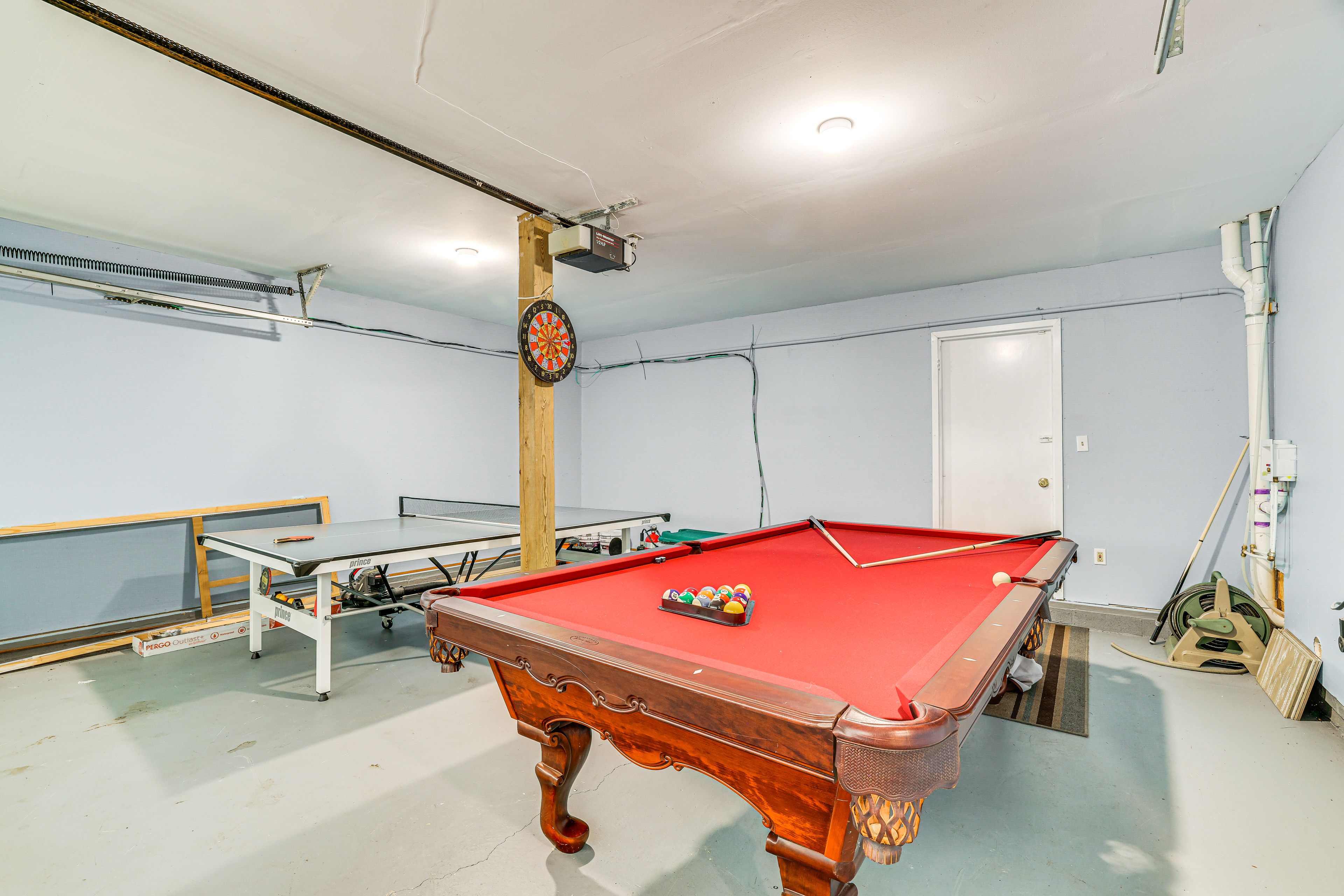 Game Room (Garage) | 1st Floor | Ping-Pong Table | Pool Table | Dartboard