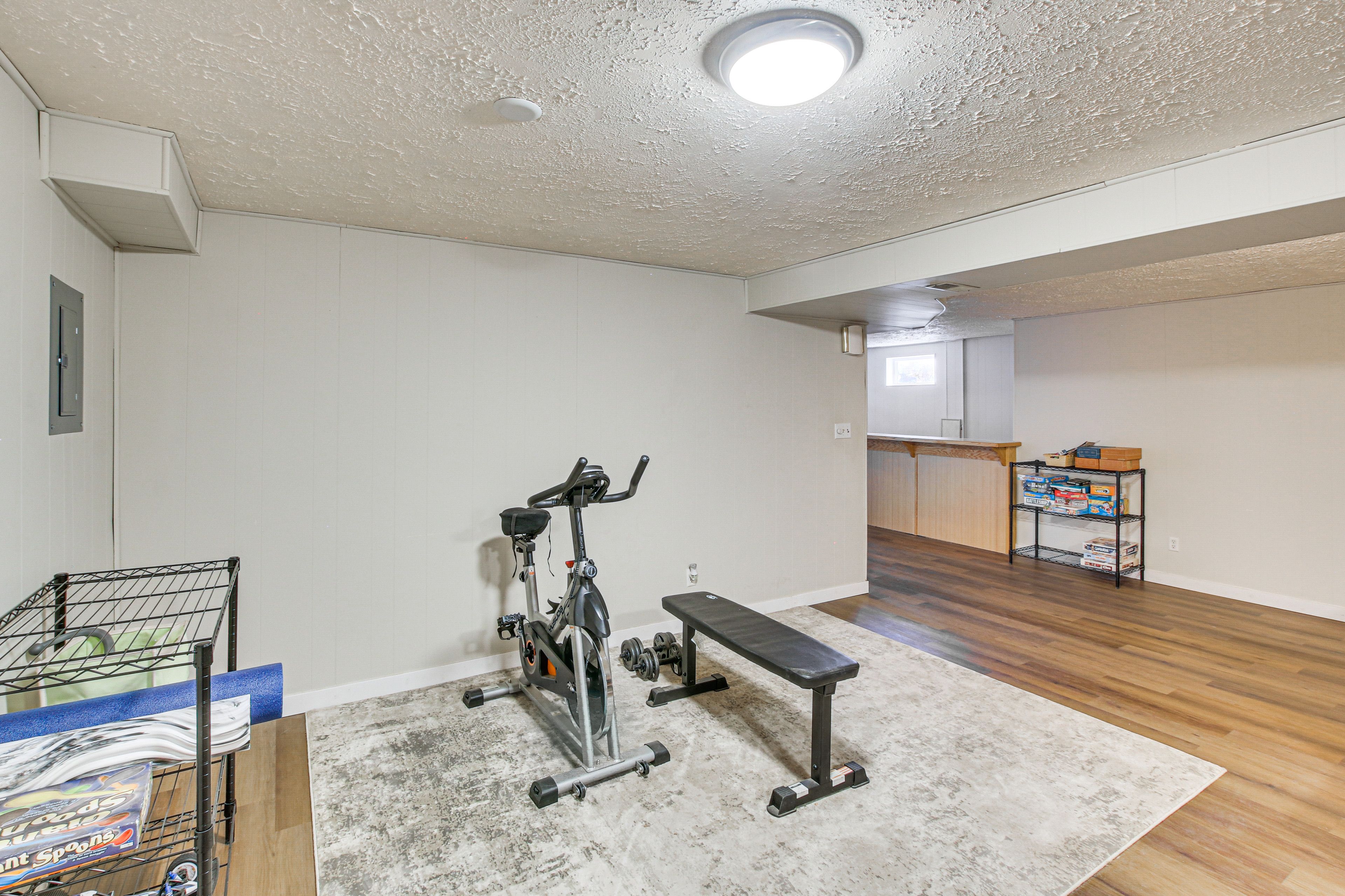 Exercise Bike | Weight Bench | Lower Level