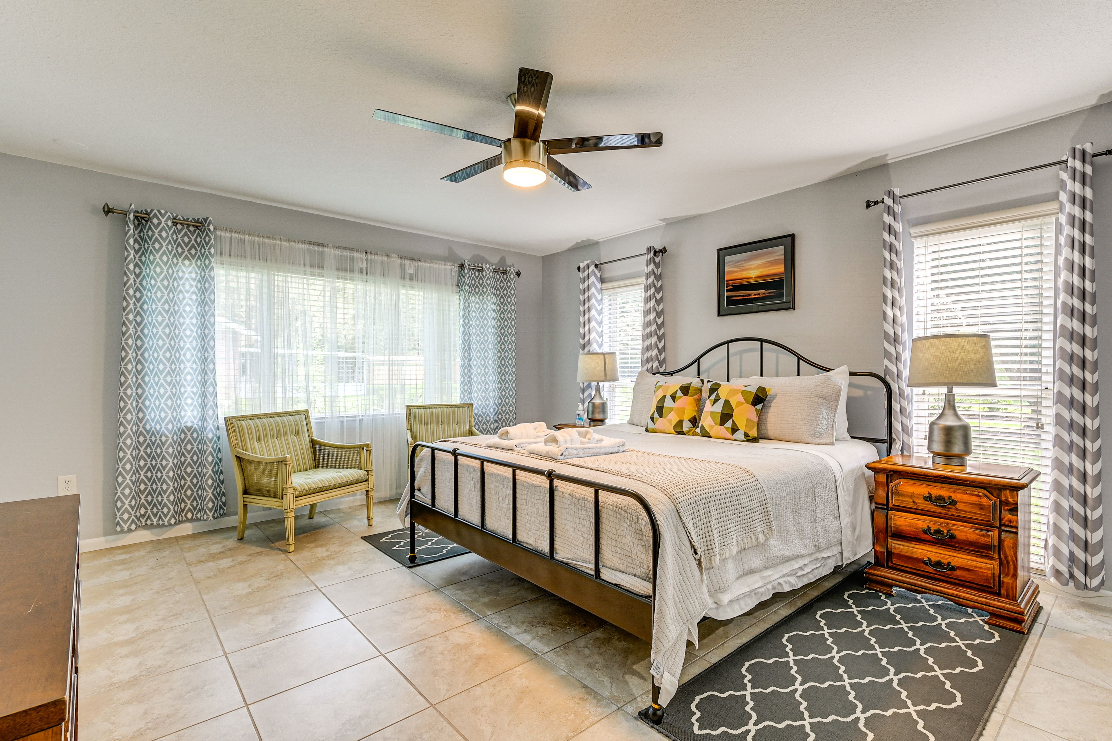 Bedroom 1 | King Bed | Smart TV | Linens Provided | En-Suite Bathroom