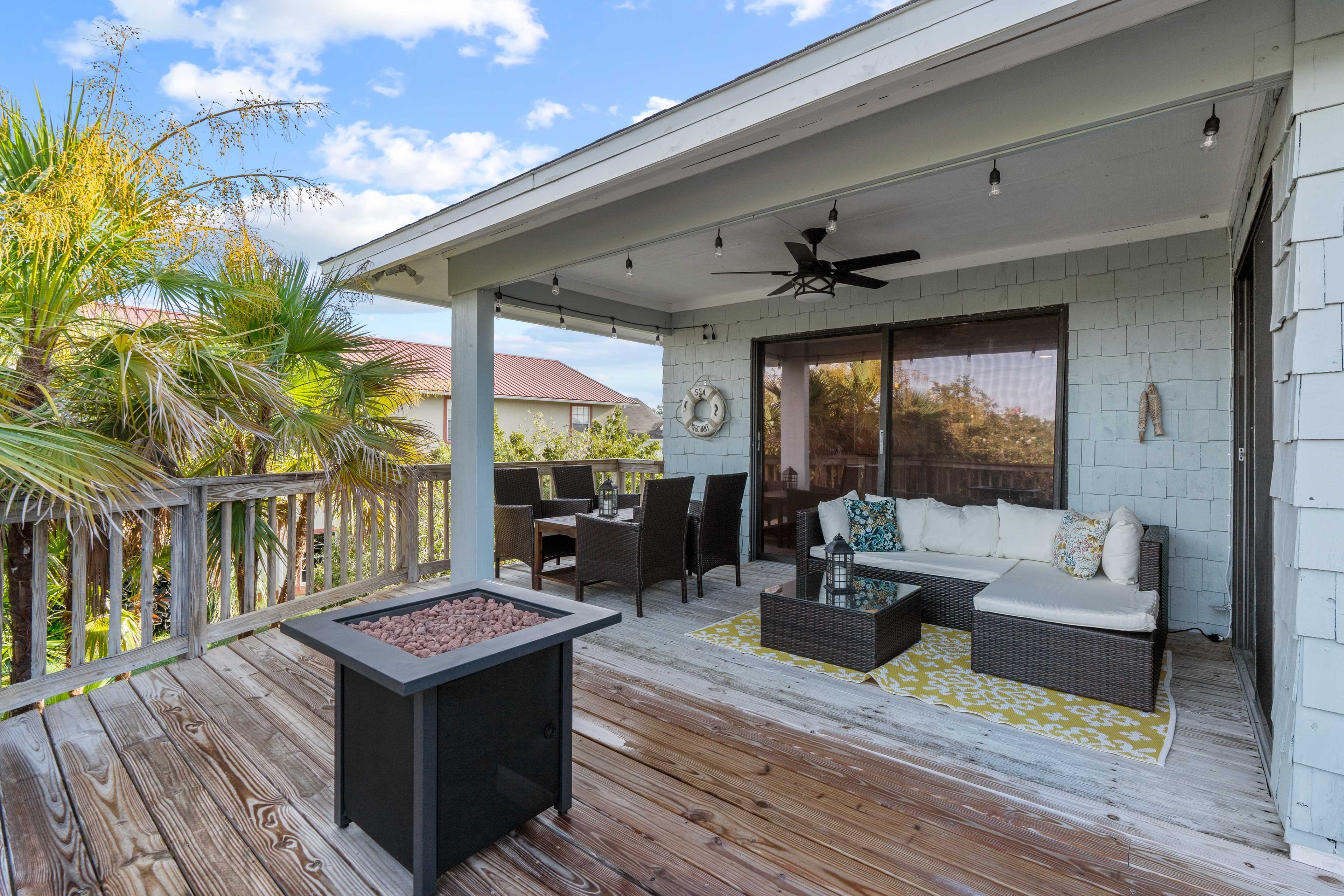 Deck | Access From Living Room | Propane Fire Pit