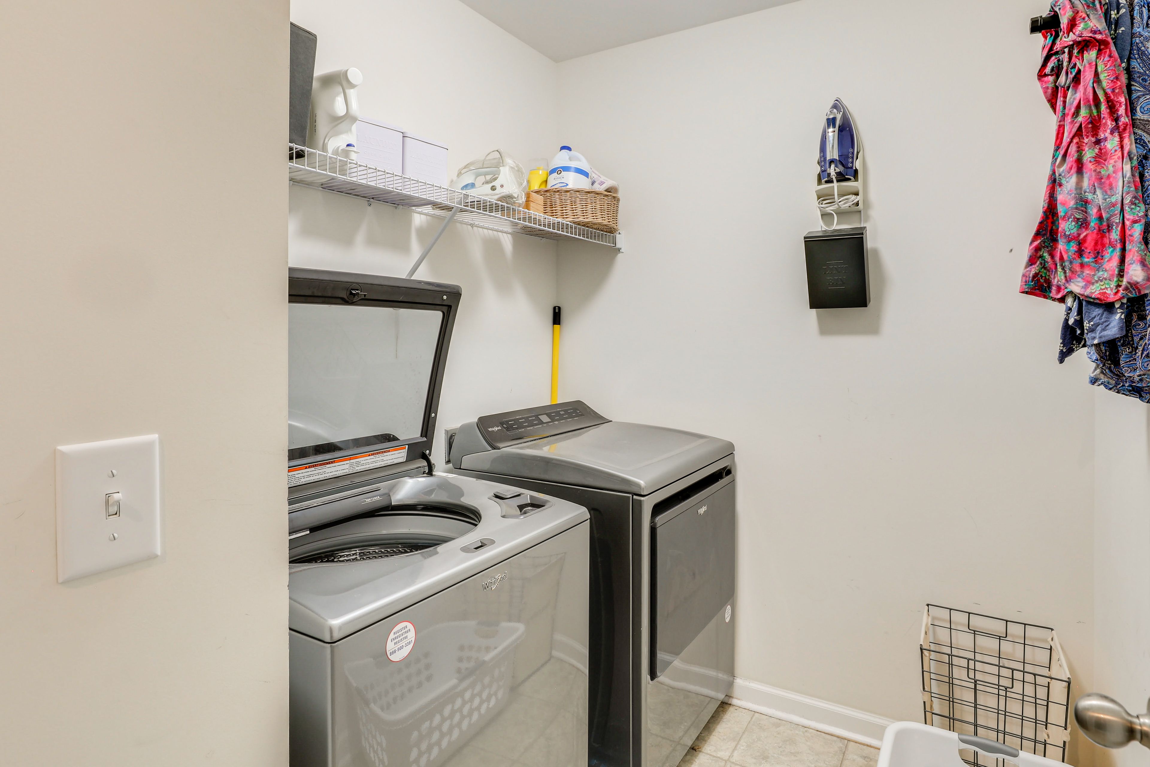 Laundry Area | 2nd Floor | Washer/Dryer | Laundry Detergent | Iron/Board