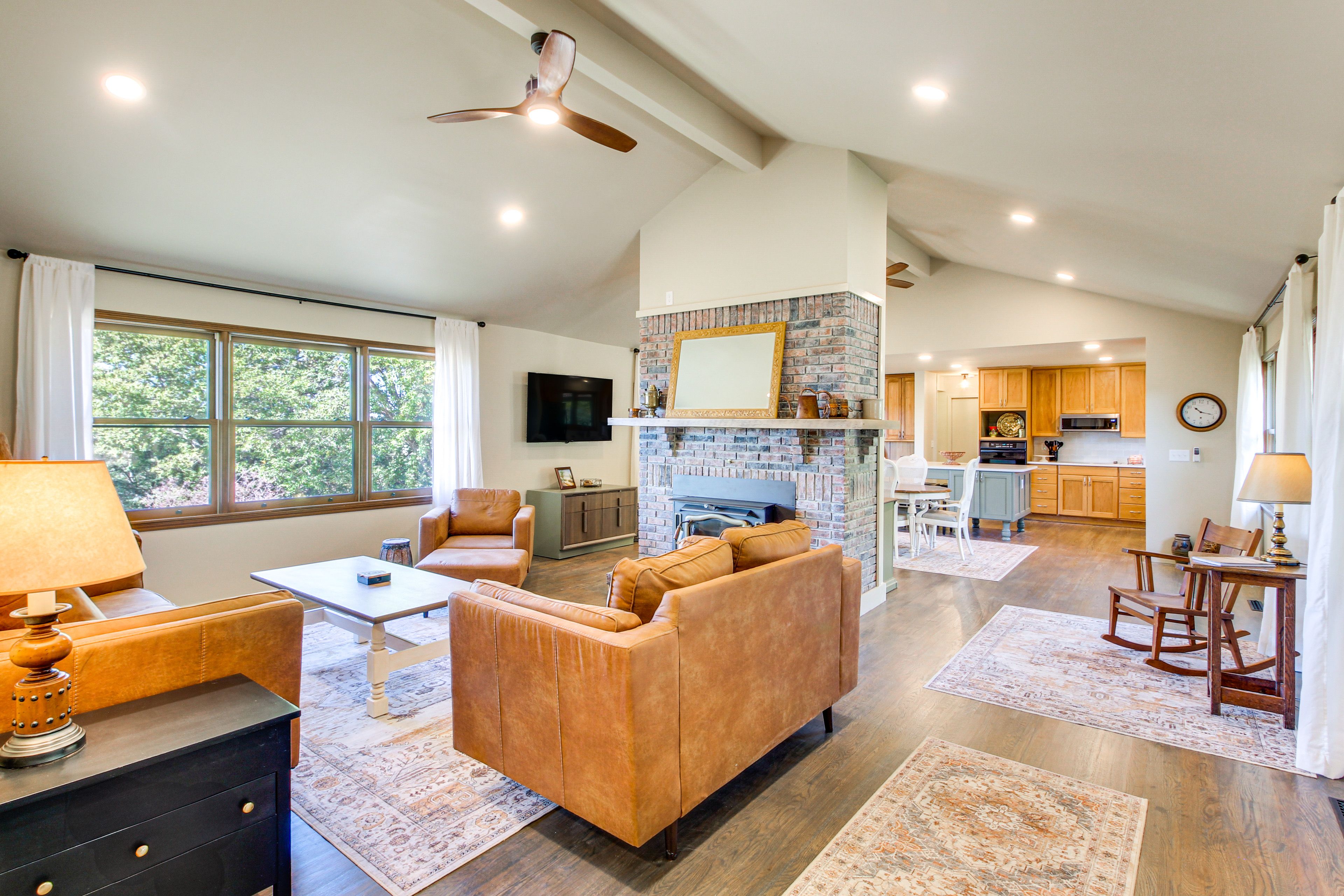 Living Room | 2-Story Home | Free WiFi | Central A/C & Heat | Main Level