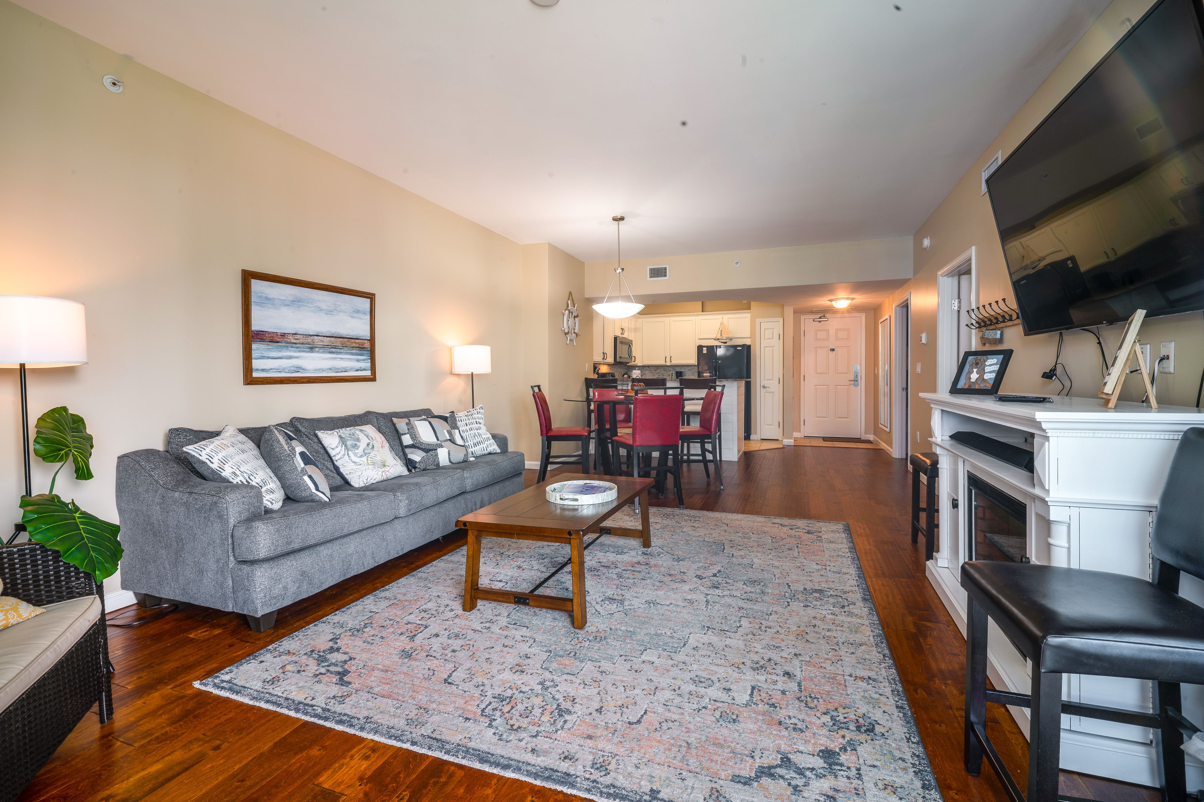 Living Room | Single-Story Condo | Central A/C & Heating | Queen Sleeper Sofa