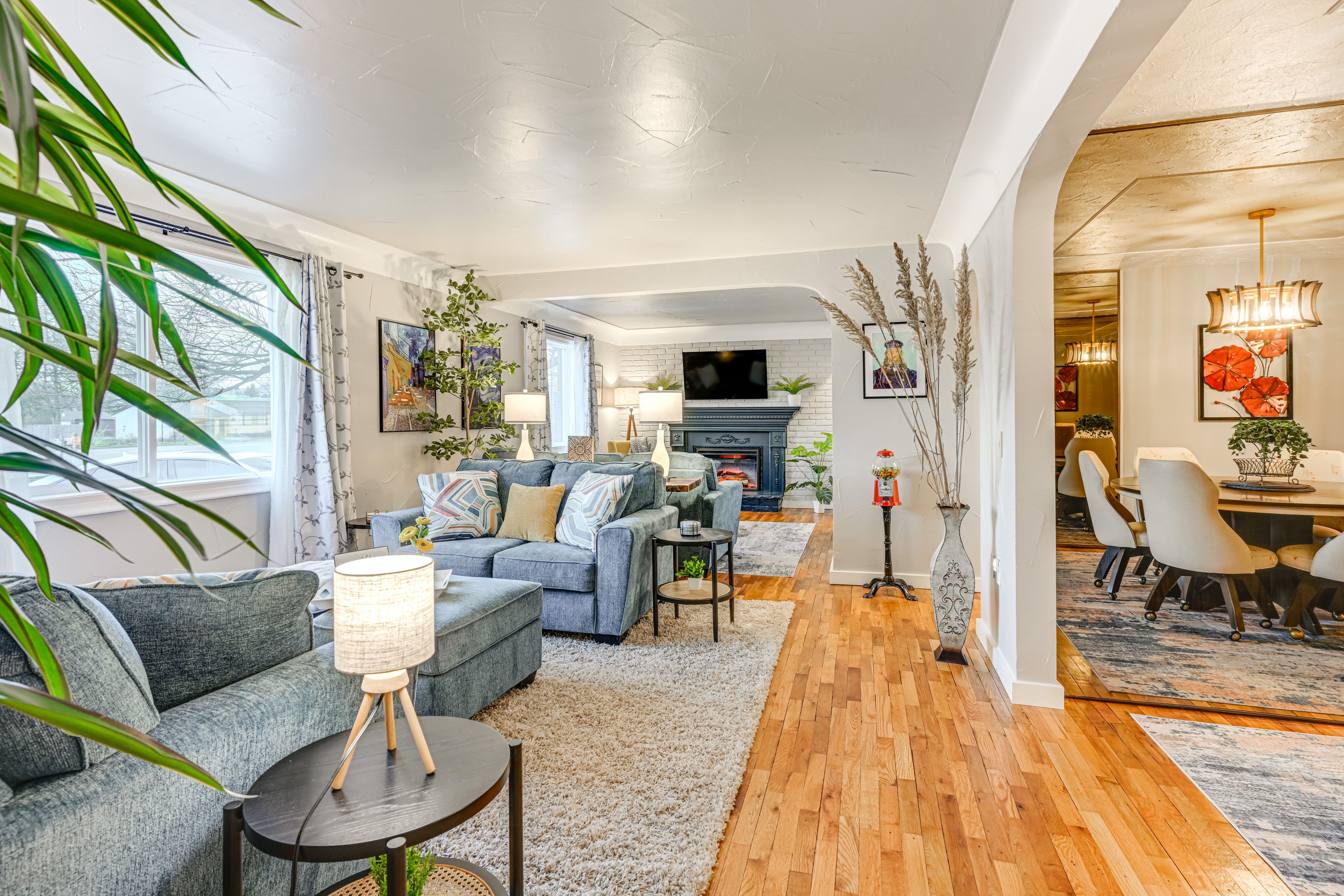 Living Room | Queen Sleeper Sofa | Smart TV | Electric Fireplace