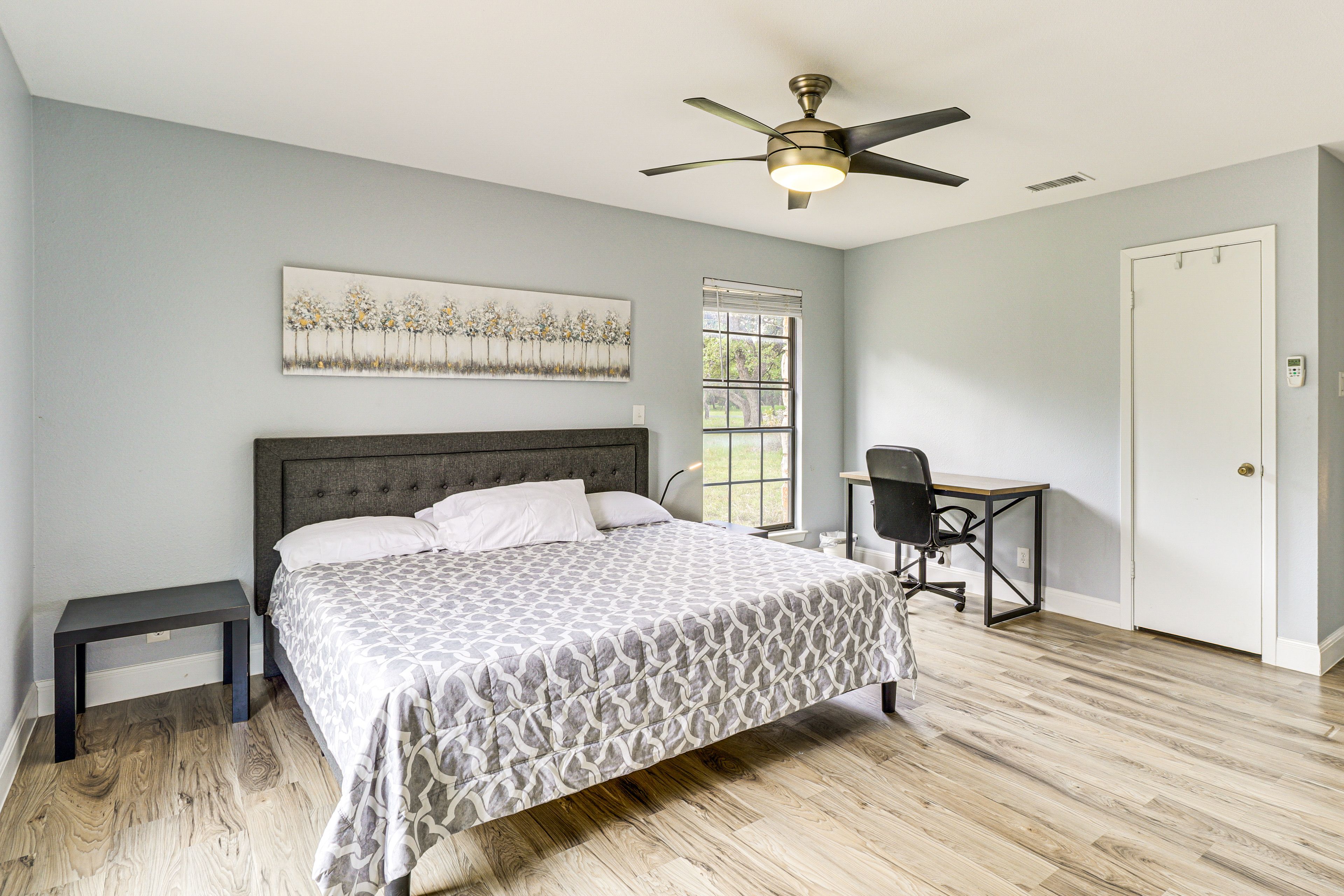 Bedroom 1 | King Bed | Laptop-Friendly Workspace | En-Suite Bathroom