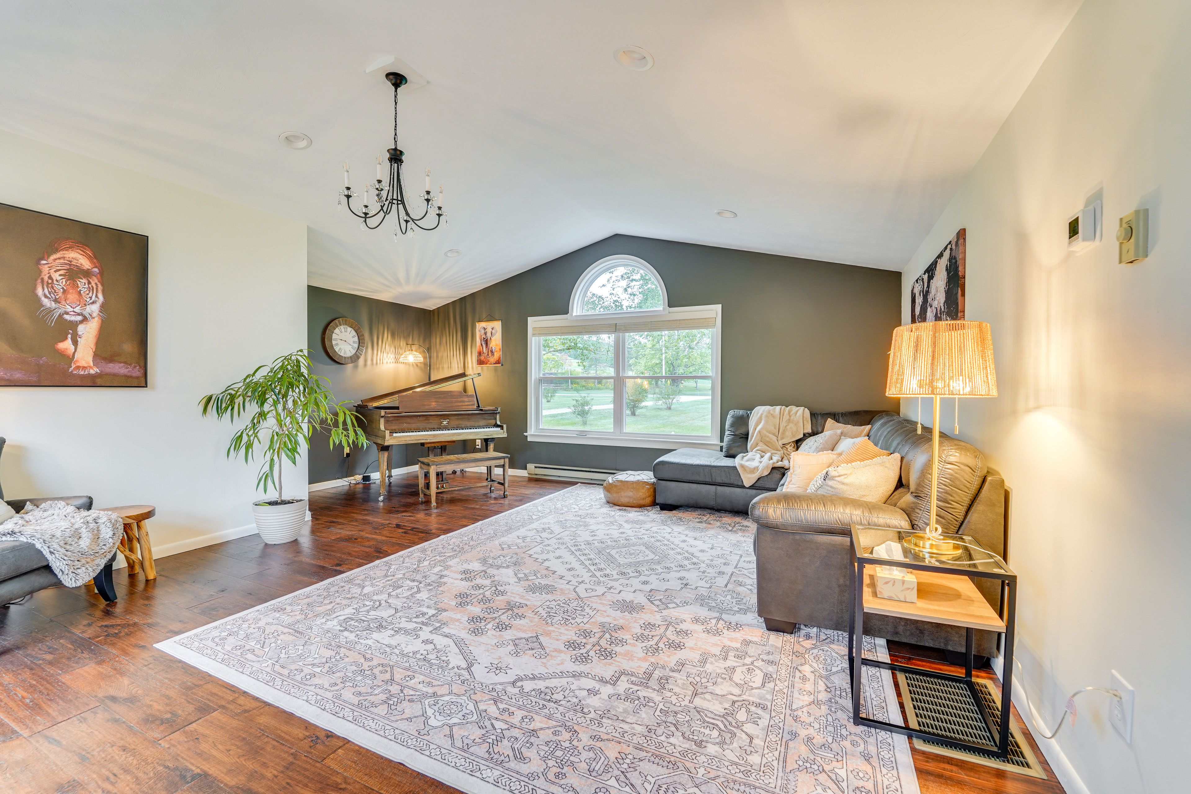 Living Room | Single-Story Home | Central A/C & Heat | Piano | Free WiFi