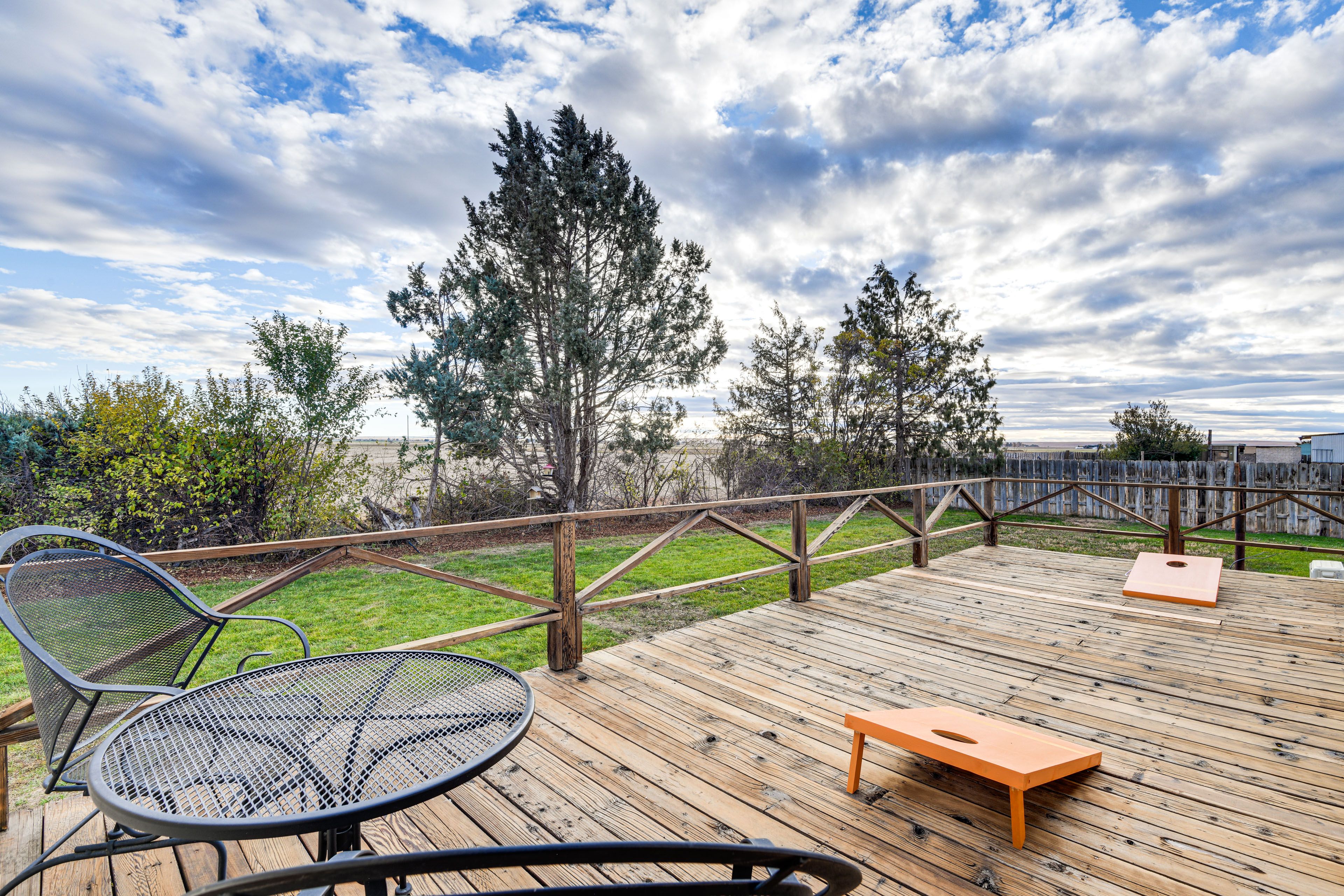 Private Deck | Cornhole Boards | Countryside Views